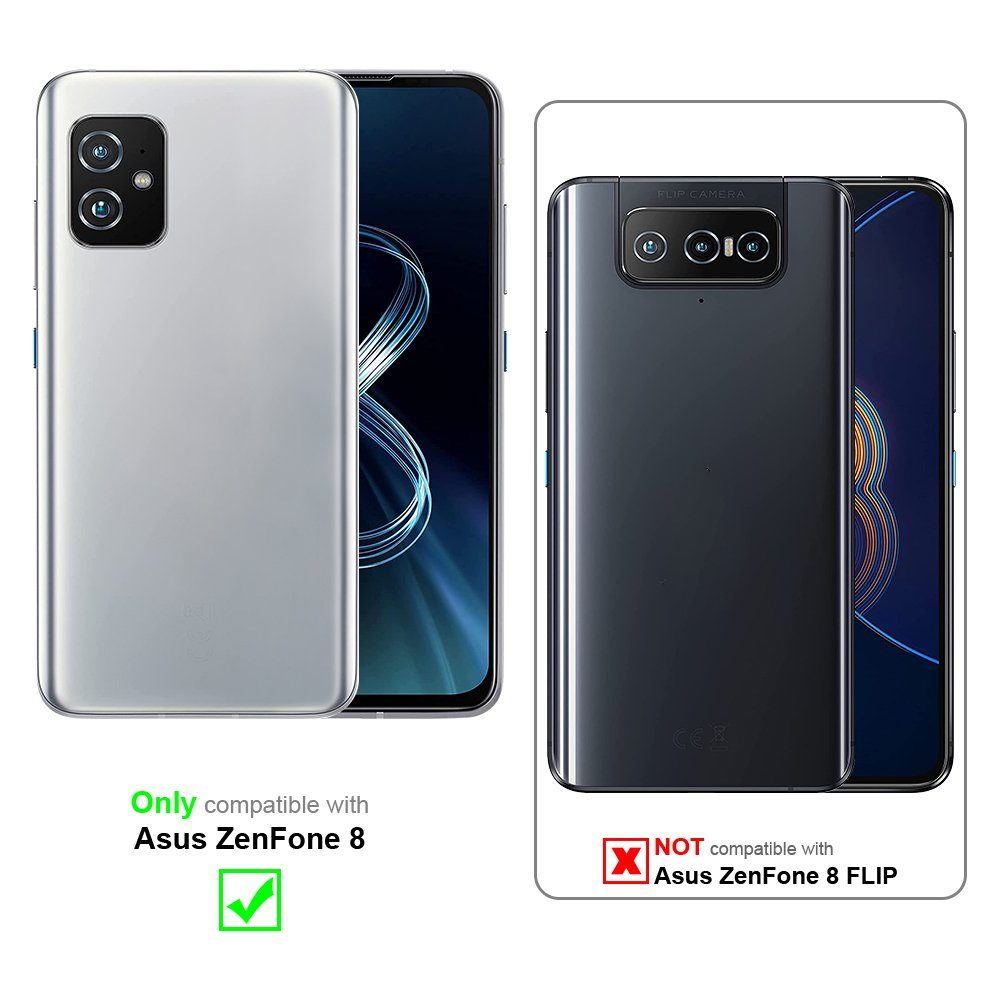 Cadorabo Handyhülle für Asus ZenFone 8 Hülle Asus ZenFone 8, Hülle Schutzhülle Blumen Flower mit Standfunktion Kartenfach Magnet