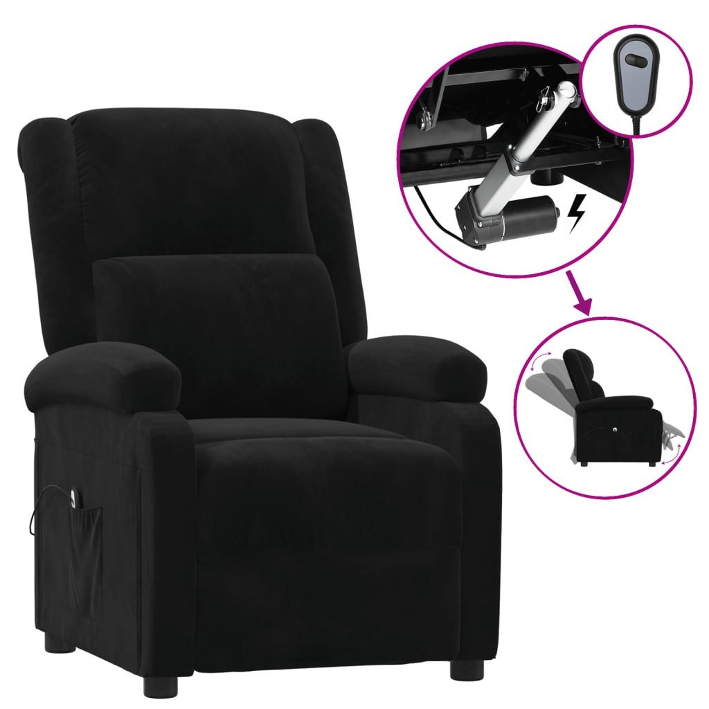 vidaXL Sessel Relaxsessel Elektrisch Schwarz Samt günstig online kaufen