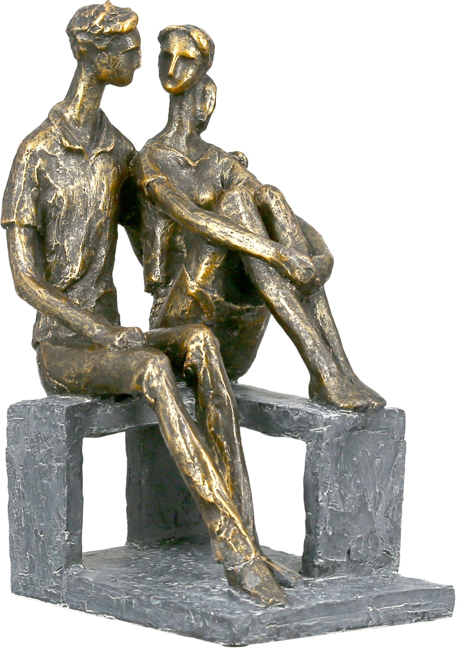 Casablanca by Gilde (1 Dekofigur Skulptur cm, Höhe bronzefarben Spruchanhänger, Wohnzimmer mit St), Pärchen, Small Dekoobjekt, 24 talk