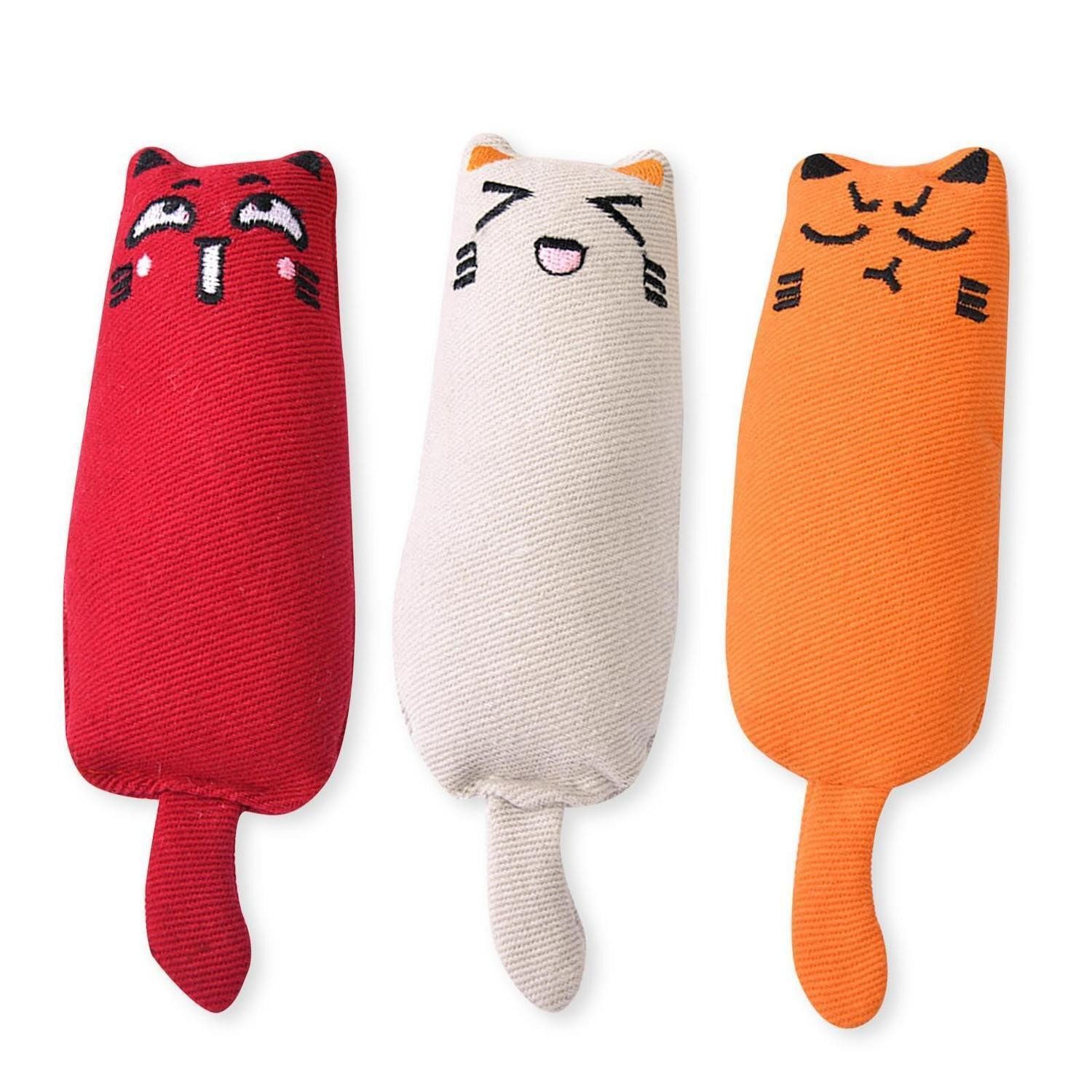 LuxusKollektion Tier-Beschäftigungsspielzeug 3er-Set Katzenspielzeug Katzenminze Plüsch, Textil