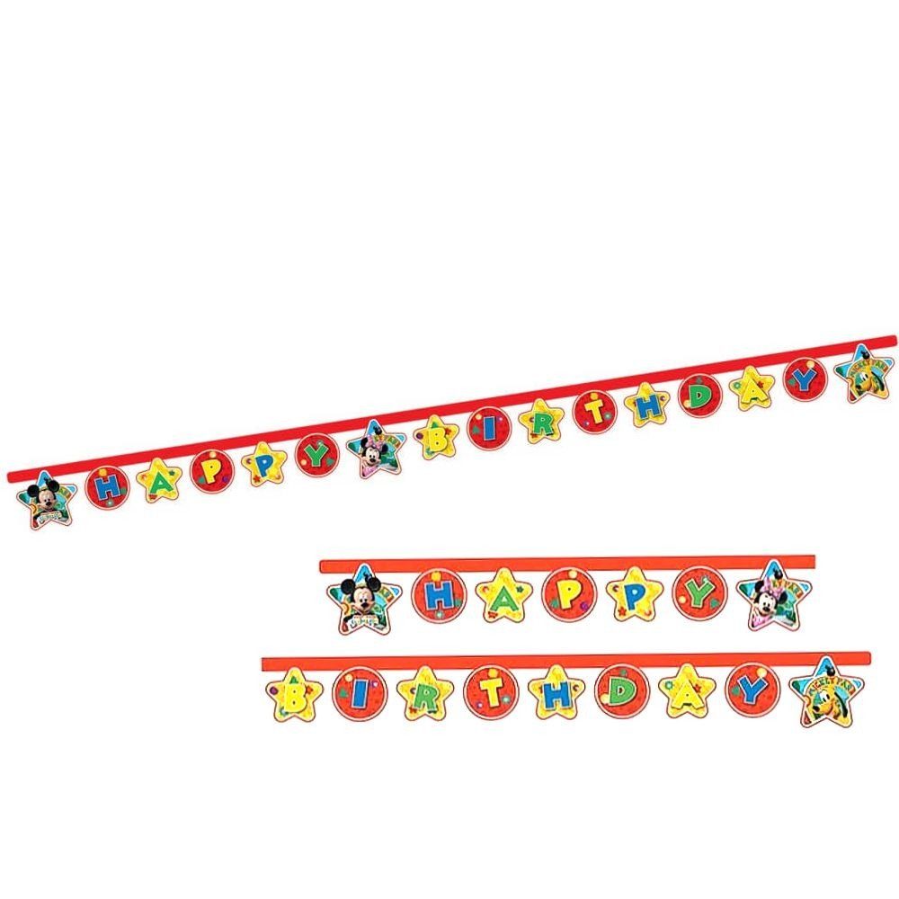 Mickey Mickey Disney Glückwunsch 2,10 Wimpelkette Geburtstag Mouse Party Kette Maus Micky m Mouse Banner