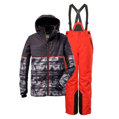 Killtec Skianzug killtec Skianzug Jungen Kinder Gr. 116 - 176 grau rot PFC frei