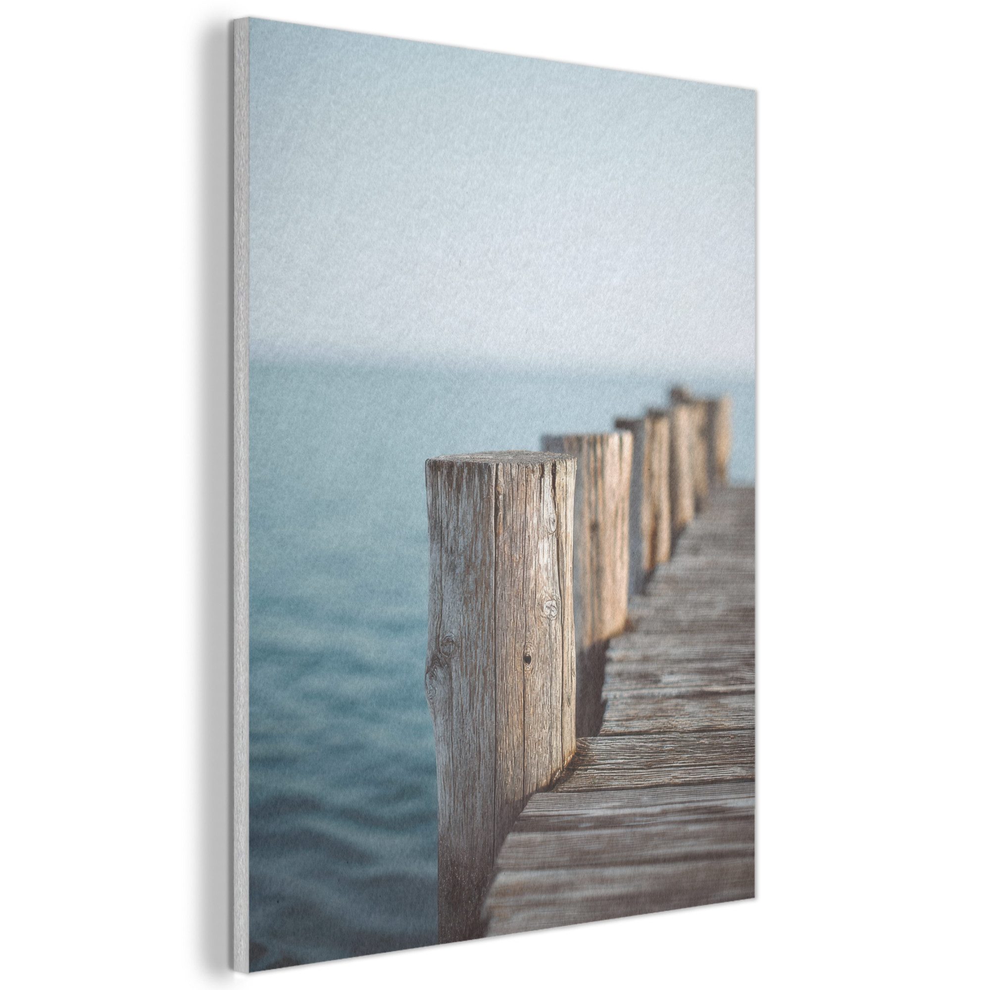 MuchoWow Gemälde Hölzernes Gerüst - Strahlend blauer Himmel, Fotodruck (1 St), Akustikpaneele, Wandpaneele, Schalldämmung, Akustikbilder 30x40 cm