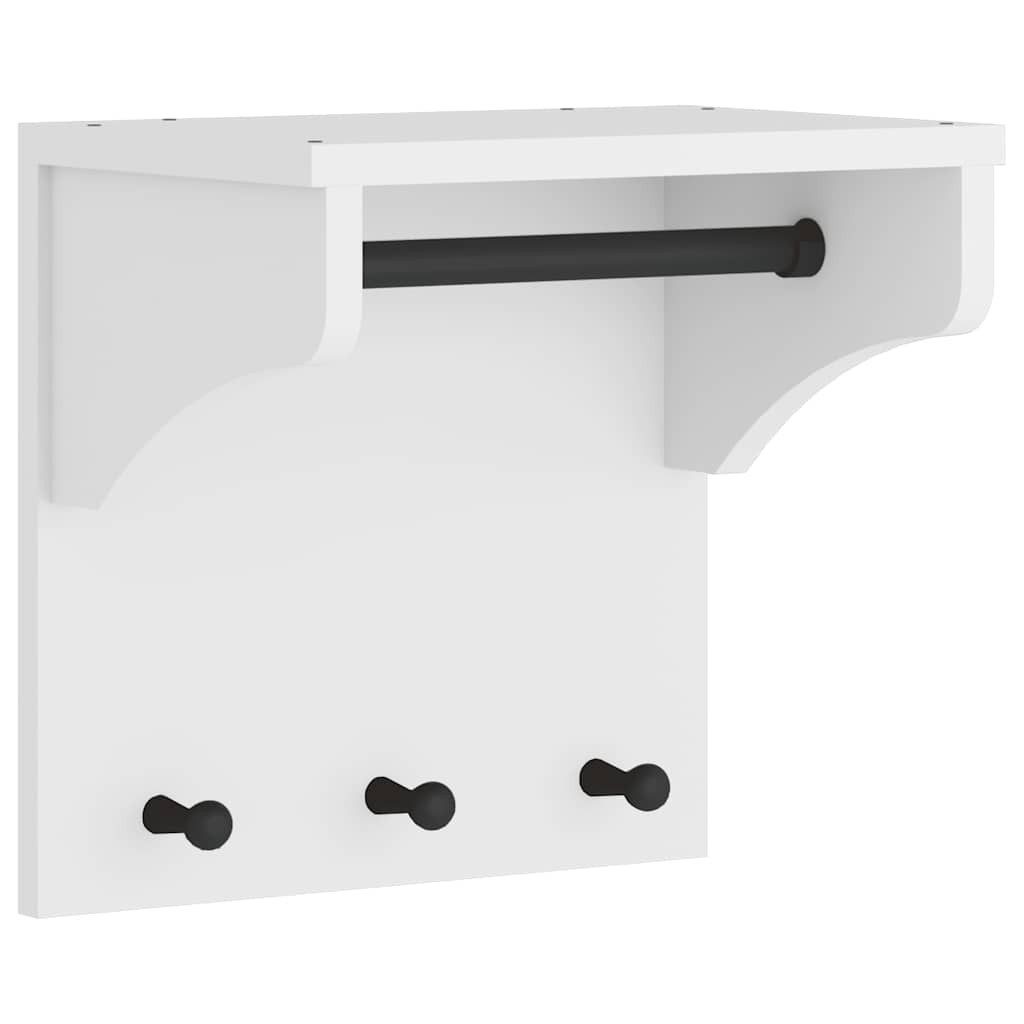 vidaXL Garderobenständer Wandgarderobe SANDNES Weiß 43x30x42 cm Massivholz Kiefer, (1 St)