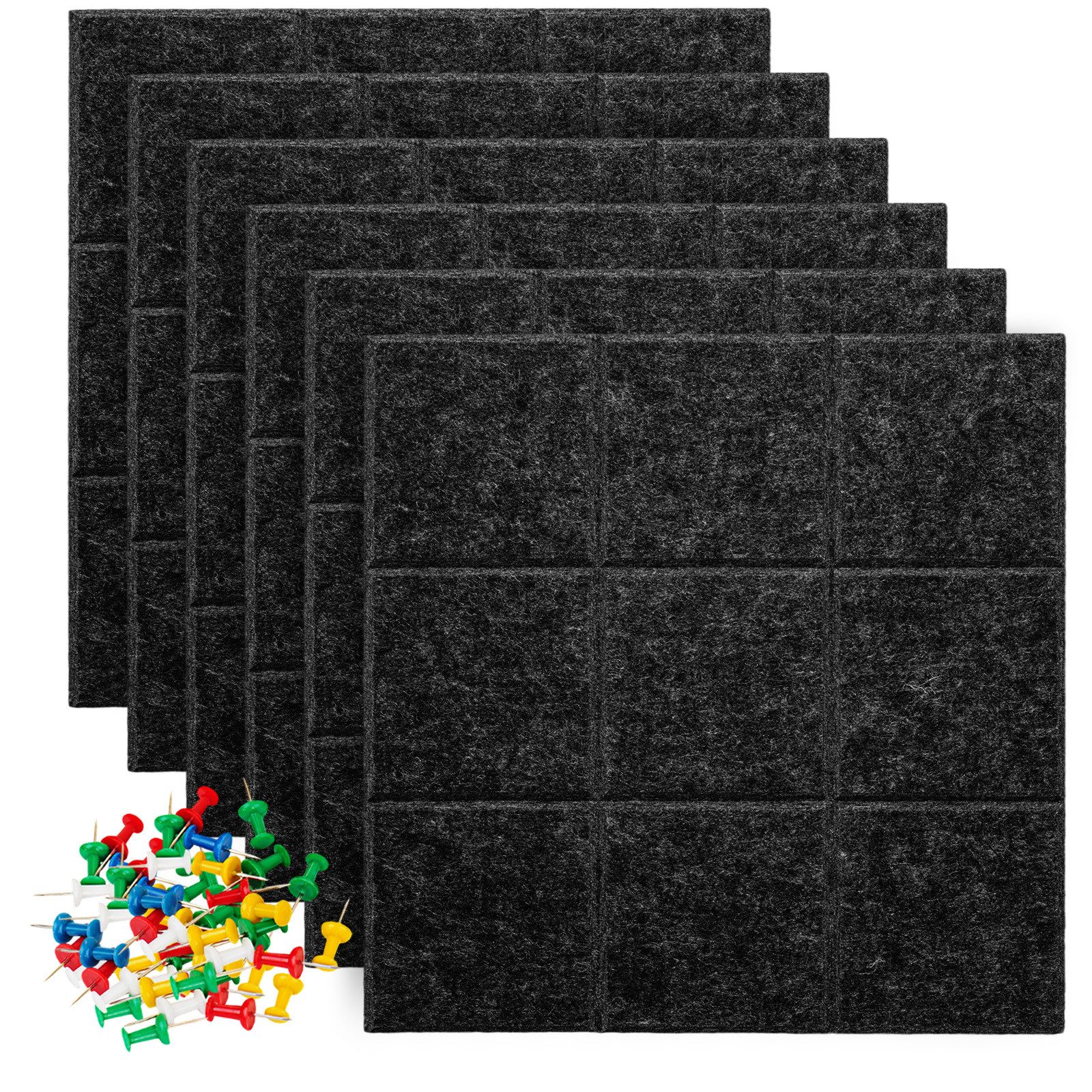 Youyijia Bastelfilz 6 Stück Filz Pinnwand mit 30 Pinnnadeln Selbstklebende Filzboard