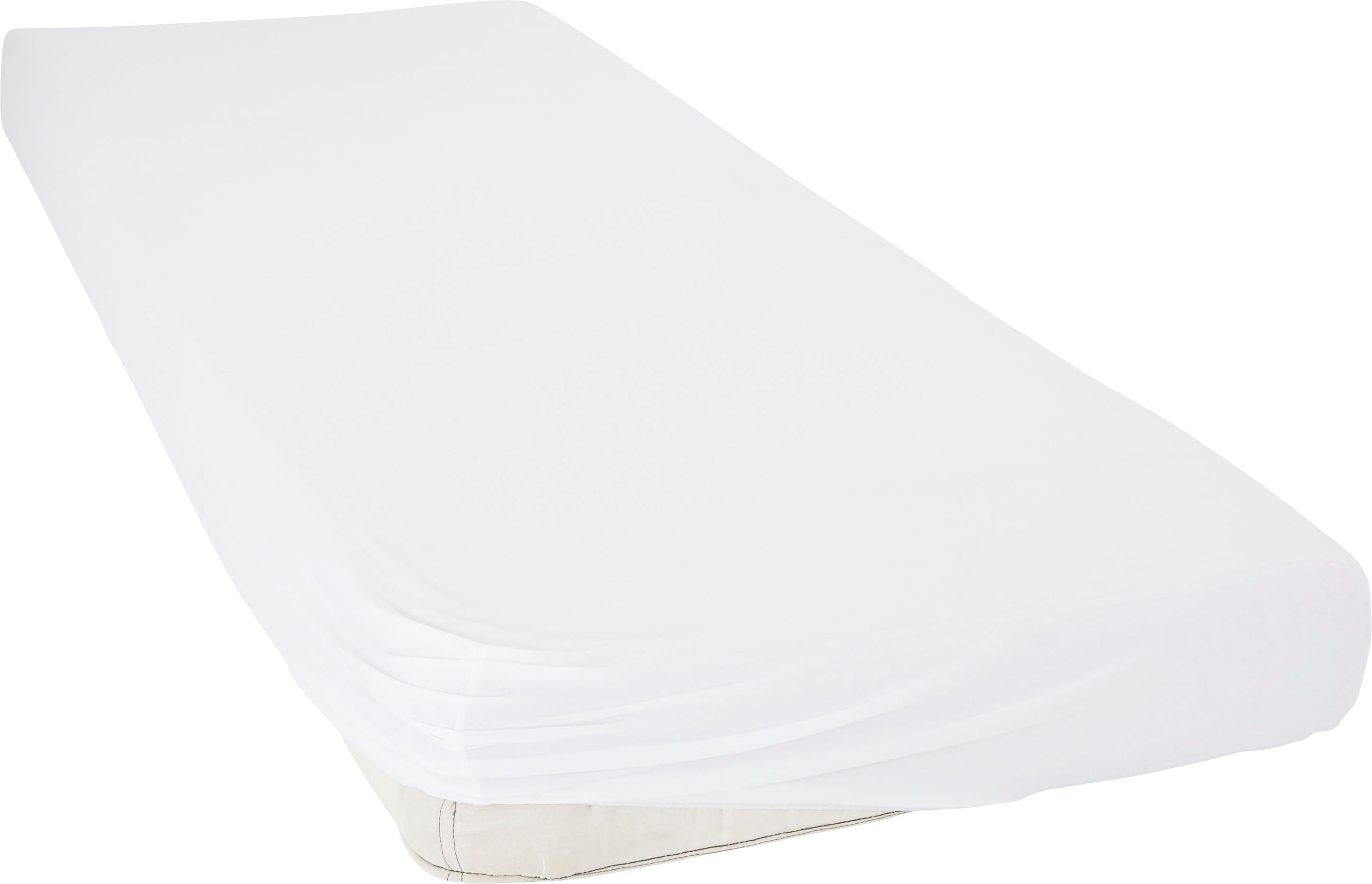 bellana Spannbettlaken bellana exclusiv aus 100% Mako-Baumwolle, 150 g/m², bügelfrei, Mako-Jersey, Gummizug: rundum, (1 Stück), feinste Mako-Baumwolle, Spannbetttuch für Matratzen bis 25cm Höhe