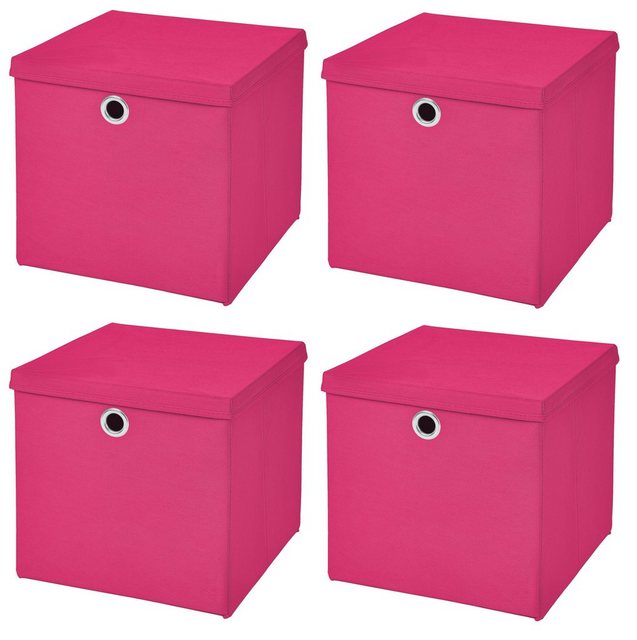 StickandShine Faltbox “4 Stück 33 x 33 x 33 cm Faltbox mit Deckel Stoffbox Aufbewahrungsbox (4er SET 33x33x33) in verschiedenen Farben 33cm”