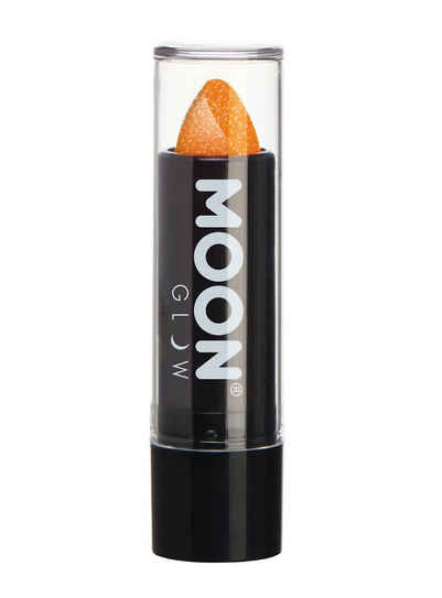 Smiffys Lippenstift Moon Glow Neon UV Glitzer Lippenstift orange, Glitzernder Neon-Lippenstift für einen aufregenden Look zu Fasching o