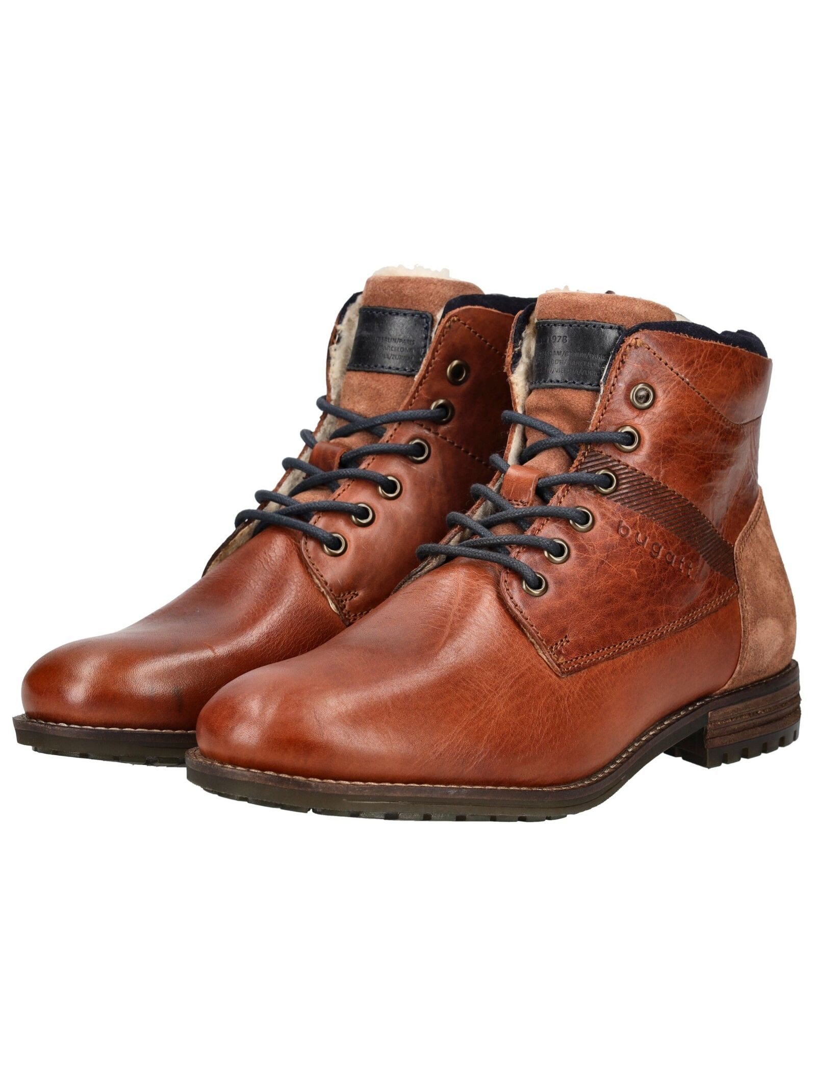 bugatti bugatti Stiefelette Leder Schnürstiefelette