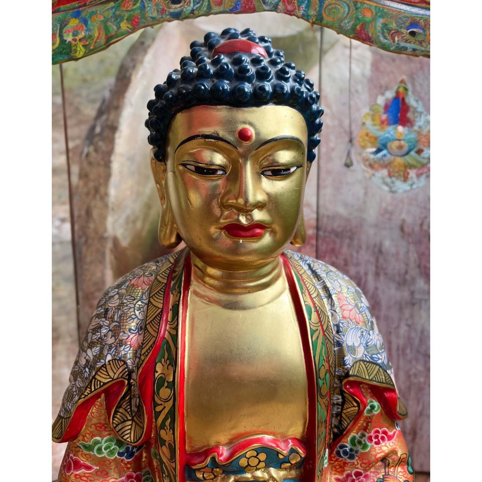 Asien LifeStyle Buddhafigur Buddha Figur Tibet Mudra China Meditations Bronze 