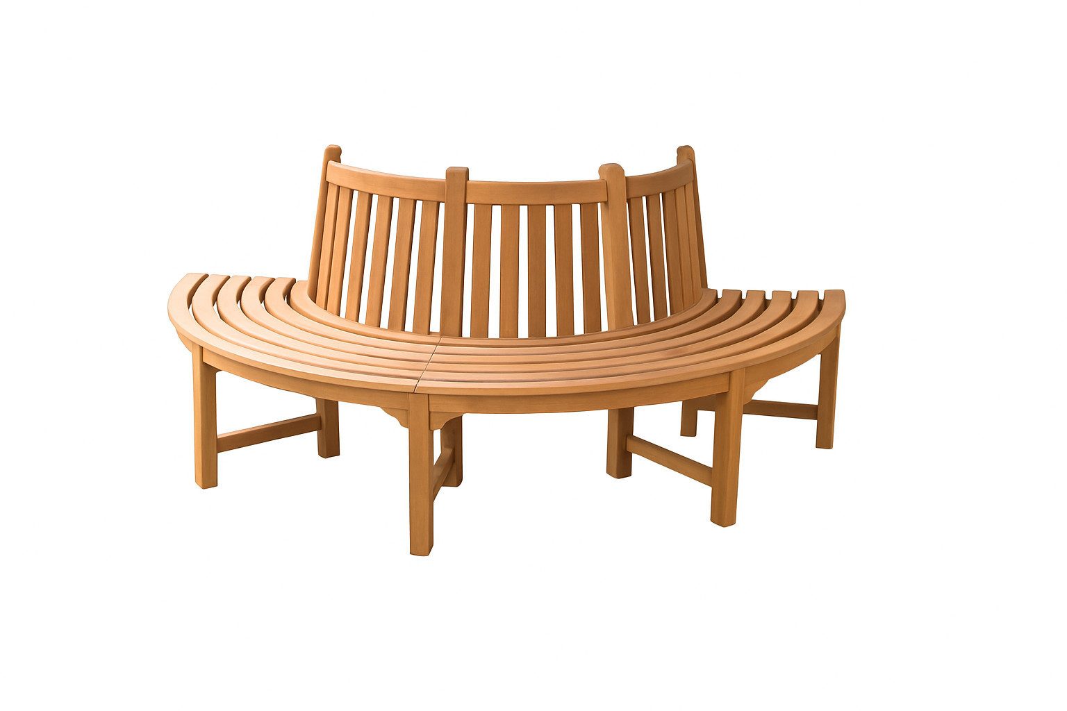 TPFGarden Baumbank Mirella (mit 180-Grad Sitzfläche und Rückenlehnen), Teak-Holz Garten Baumbank Sitzbank massiv 203 cm