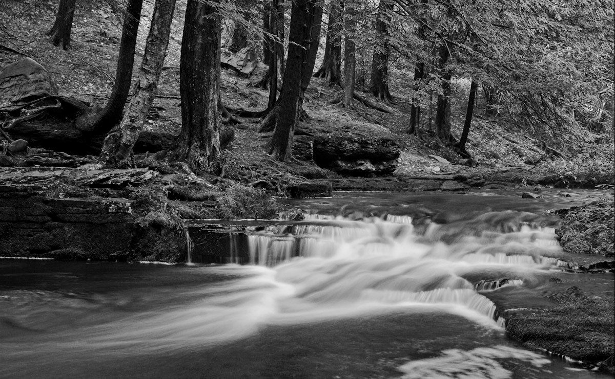 Fototapete Wasserfall Schwarz & Weiß