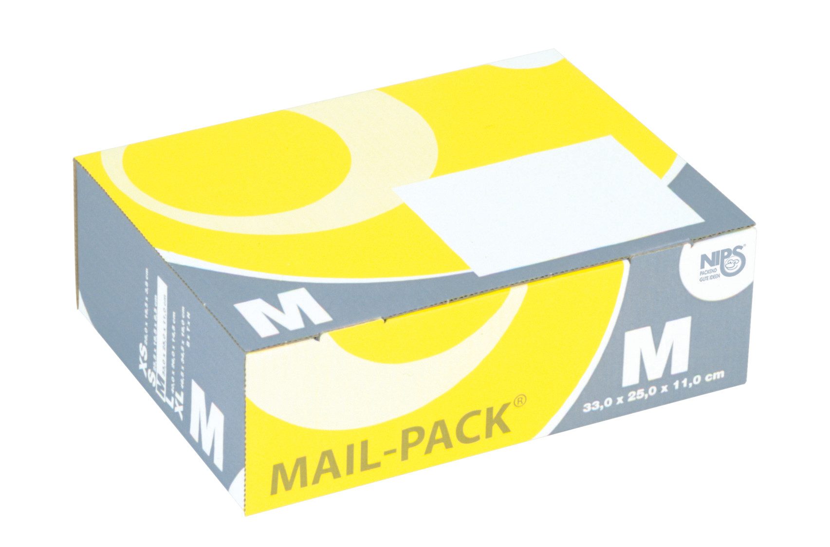 NIPS Versandkarton MAIL-PACK Post-Versandkarton (20 Stück), verschiedene Größen, Verpackungskarton, Wellpappe, mehrfarbig bedruckt