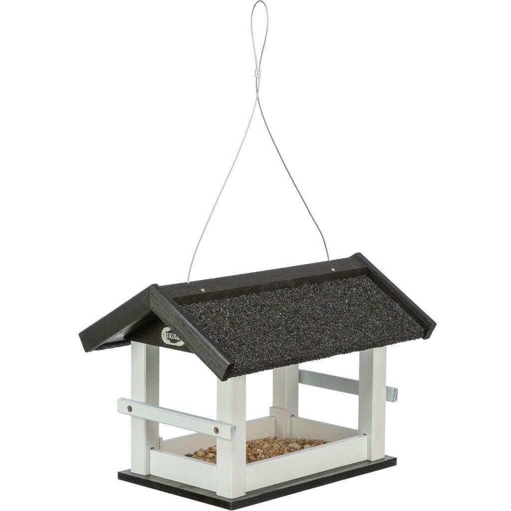 TRIXIE Vogelhaus Vogelfutterhaus zum Aufhängen - schwarz/weiß - 36 × 25 × 25 cm