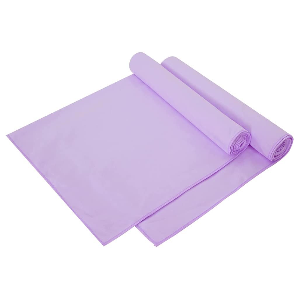 vidaXL Handtuch Sporthandtücher 2 stk. Lila 140 x 70 cm, Polyester und Polyamid (2-St)