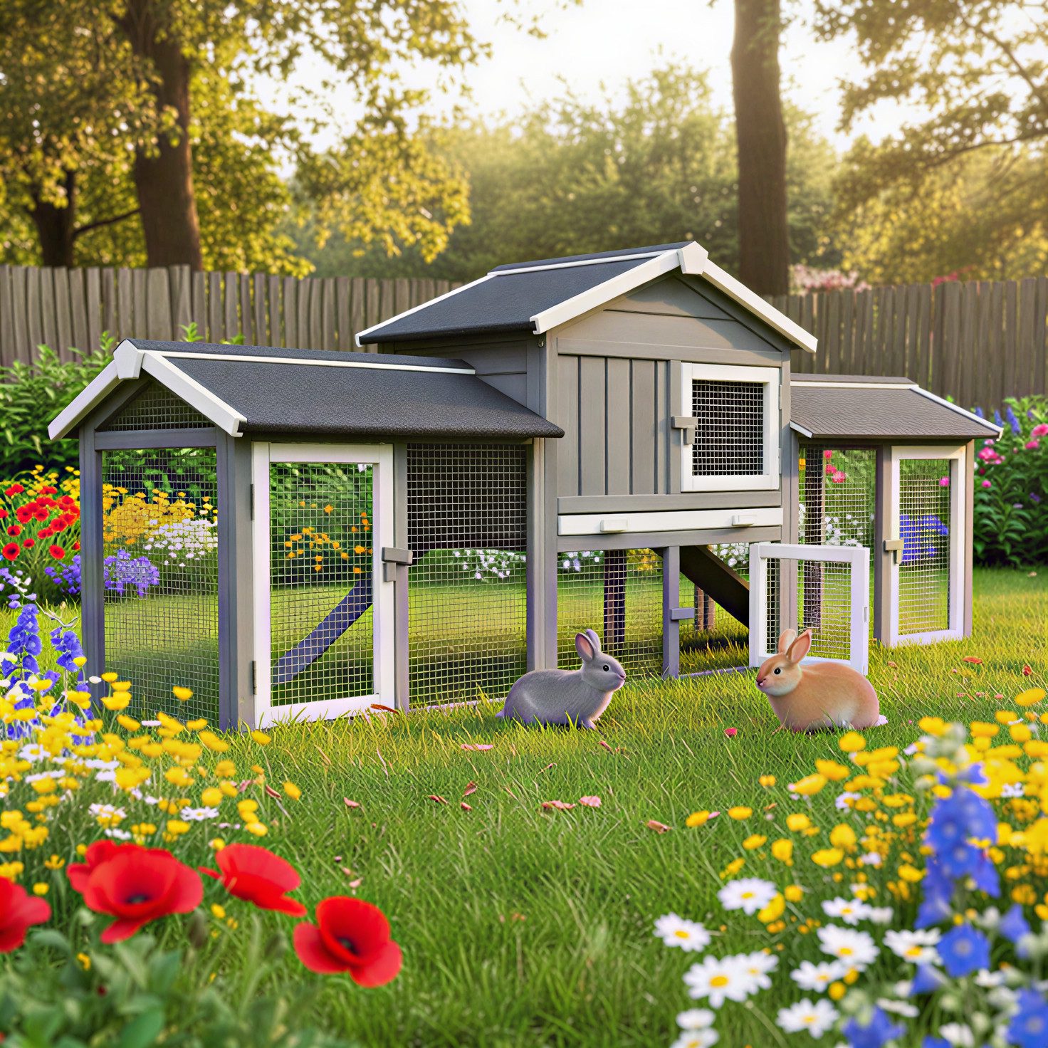 Zooprinz Kleintierstall Don Camillo mit Doppelauslauf 210x85,5x54 cm (BxHxT günstig online kaufen