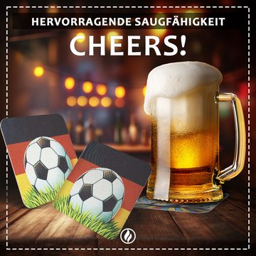 Funke & Brand Bierdeckel Fussball Deutschland - Tisch-Deko für die EM - Tischdeko Fußball