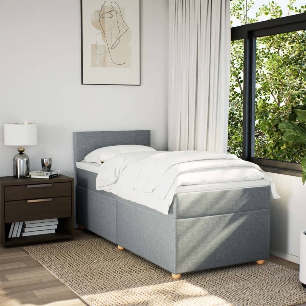 vidaXL Bett Boxspringbett mit Matratze Hellgrau günstig online kaufen