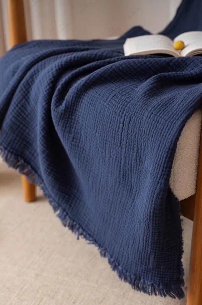 Plaid Musselin Plaids aus Biobaumwolle, Musselin Welt, Kuschelige sanft weiche Bio-Musselin