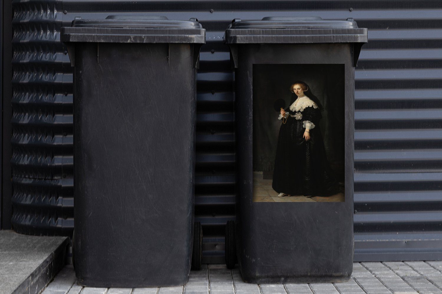 Sticker, Coppit Mülleimer-aufkleber, Rembrandt (1 Container, von Mülltonne, Oopjen Wandsticker - Abfalbehälter St), van Rijn Eheporträt MuchoWow Das