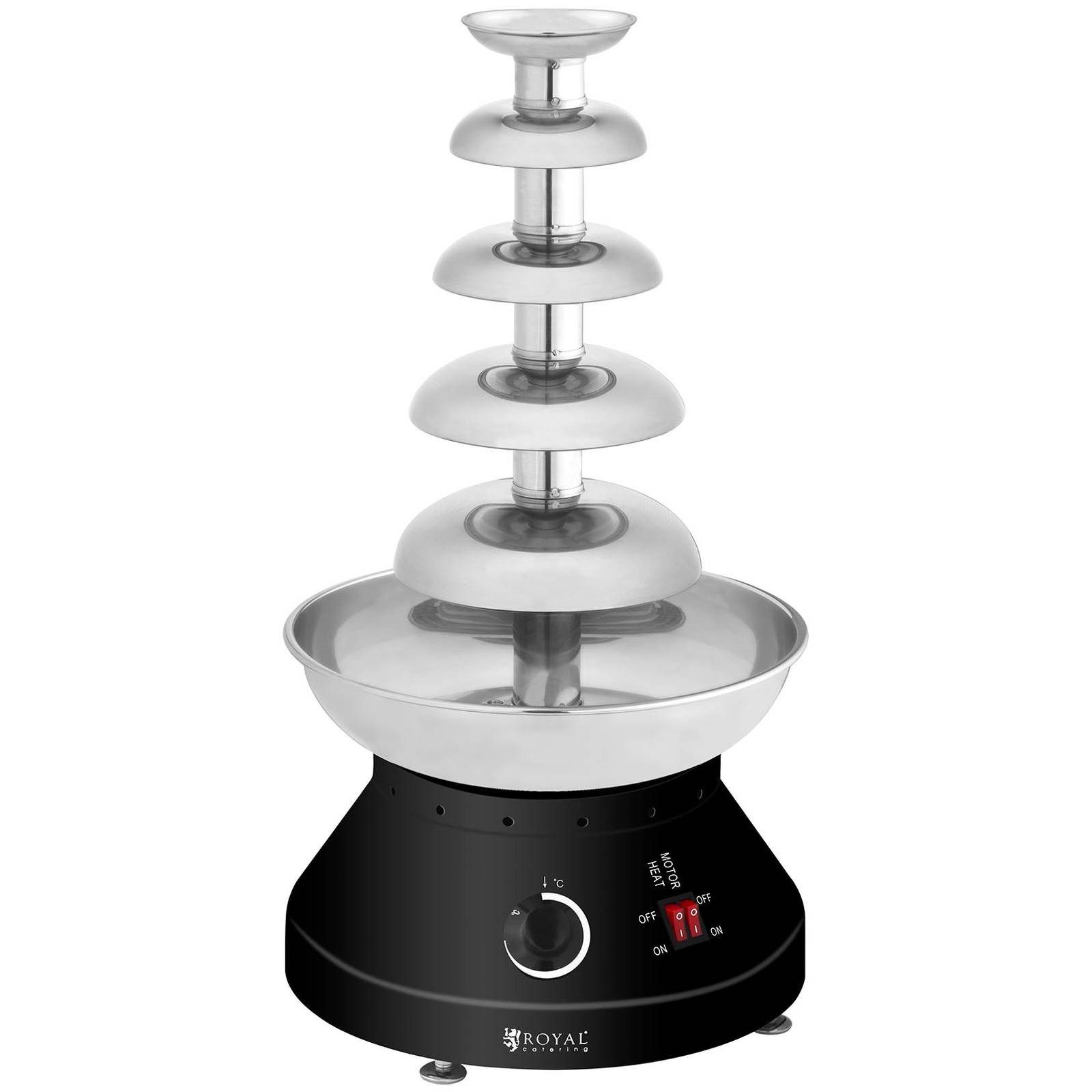 Royal Catering Schokoladenbrunnen Schokofontäne Schokofondue 4L 5 Etagen