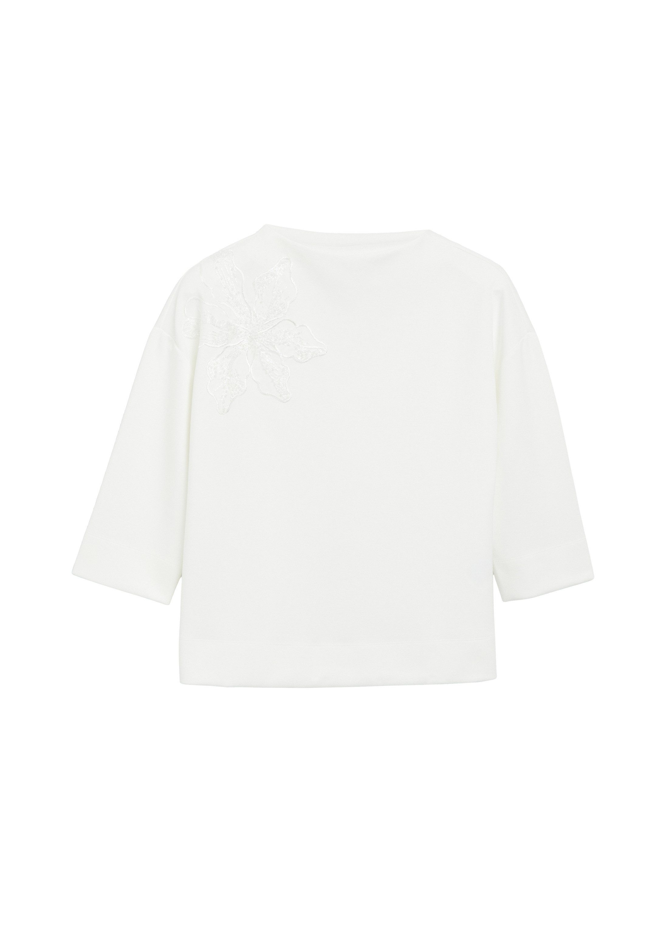s.Oliver 3/4 Arm-Pullover Sweatshirt Sweatshirt im Relaxed Fit mit Applikation