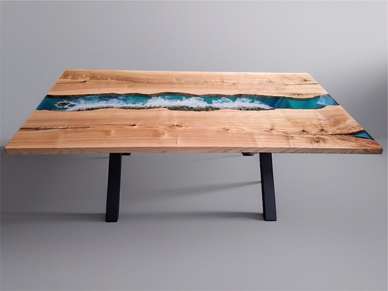 Xlmoebel (6HMOZBOU) Esstisch Handgefertigter Esstisch mit edler Epoxidharz-Veredelung Sofort (Esstisch), Hergestellt in Europa