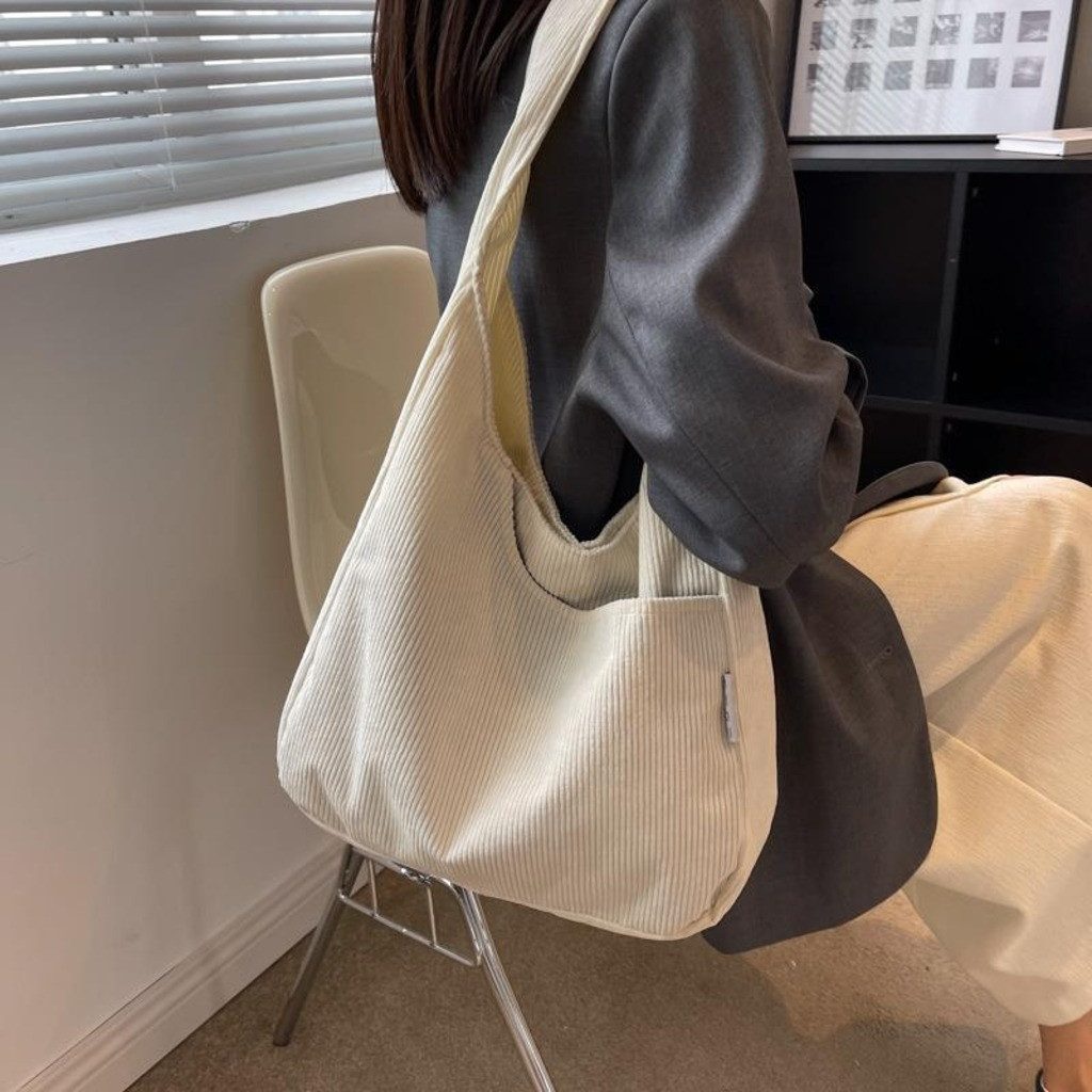 nsihing Umhängetasche Umhängetasche Corduroy Damen Herren Retro mit Multi-Taschen, Große Kapazität, Schultertasche für Arbeit, College, Alltag