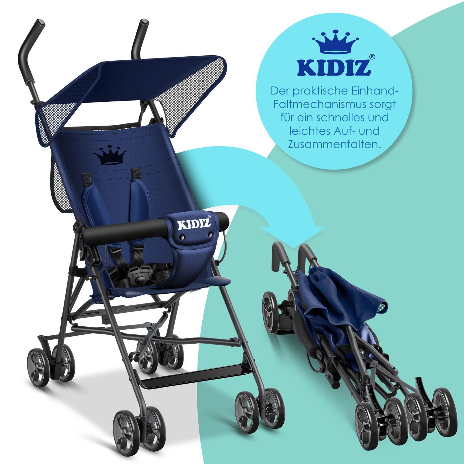KIDIZ Kombi-Kinderwagen, Kinderwagen CITY Buggy Kinderbuggy klappbar Sportwagen Faltbar