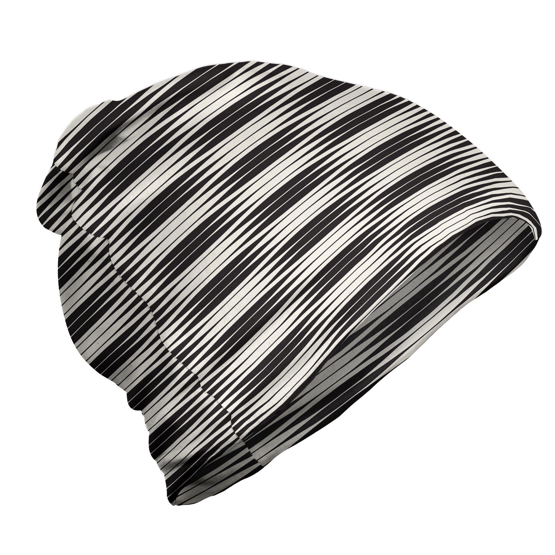 Abstrakt Beanie Abakuhaus Stripes Monochrome Freien Wellenförmige Wandern im