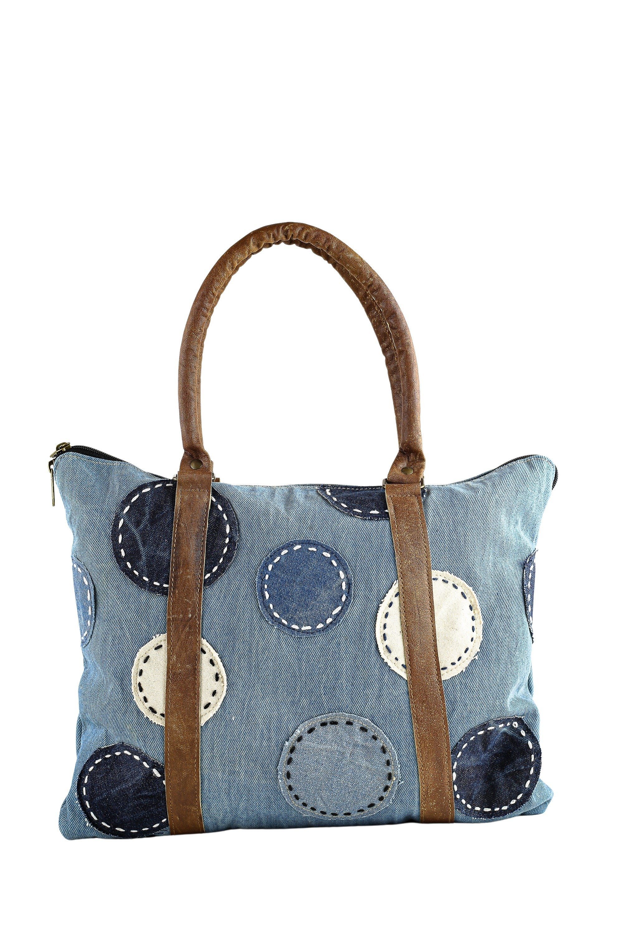 COLLEZIONE ALESSANDRO Schultertasche Patchwork, aus Jeansstoff mit Leder Henkel