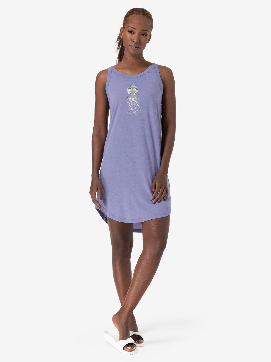 SUPER.NATURAL Sweatkleid kurz, Damen, atmungsaktiv, Merino RELAX OCTI mit Print