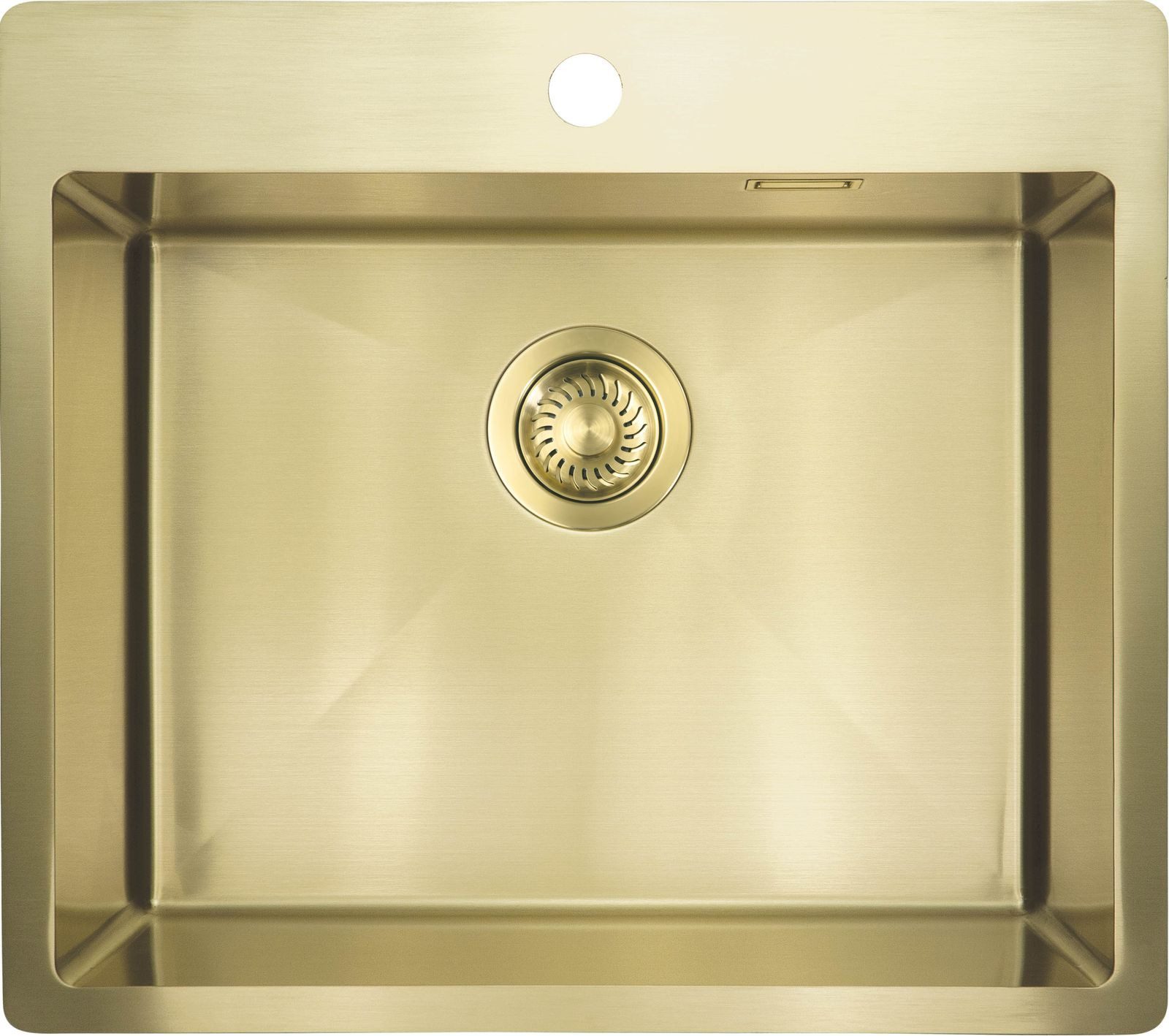 Deante Edelstahlspüle Goldenes Stahlspülbecken "Olfato Precious" Oberfläche gebürstet 55cm, 50.5/55 cm, (Komplett-Set)