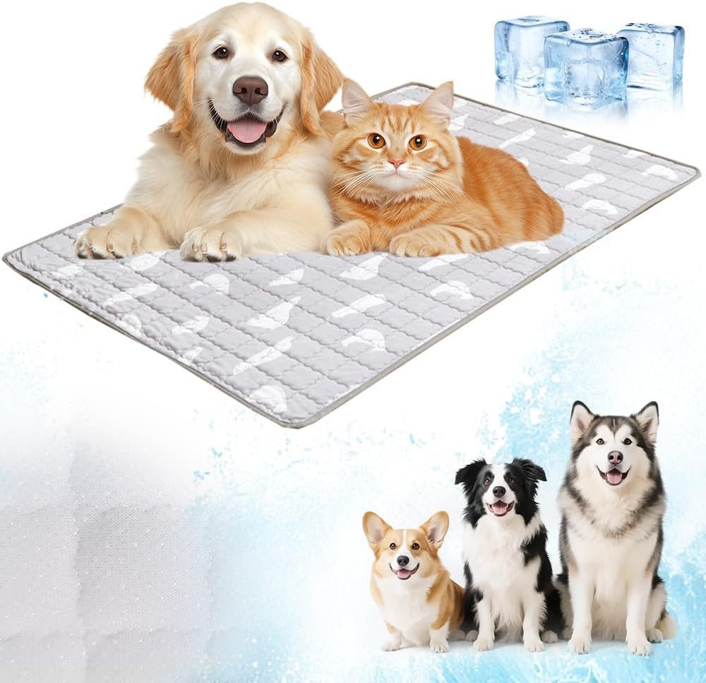 Ledander Hundematte Kühlmatte für Hunde und Katzen,auslaufsicher, langlebig und waschbar, selbstkühlende Sommermatte, faltbar,geeignet für Käfig, Sofa und Auto