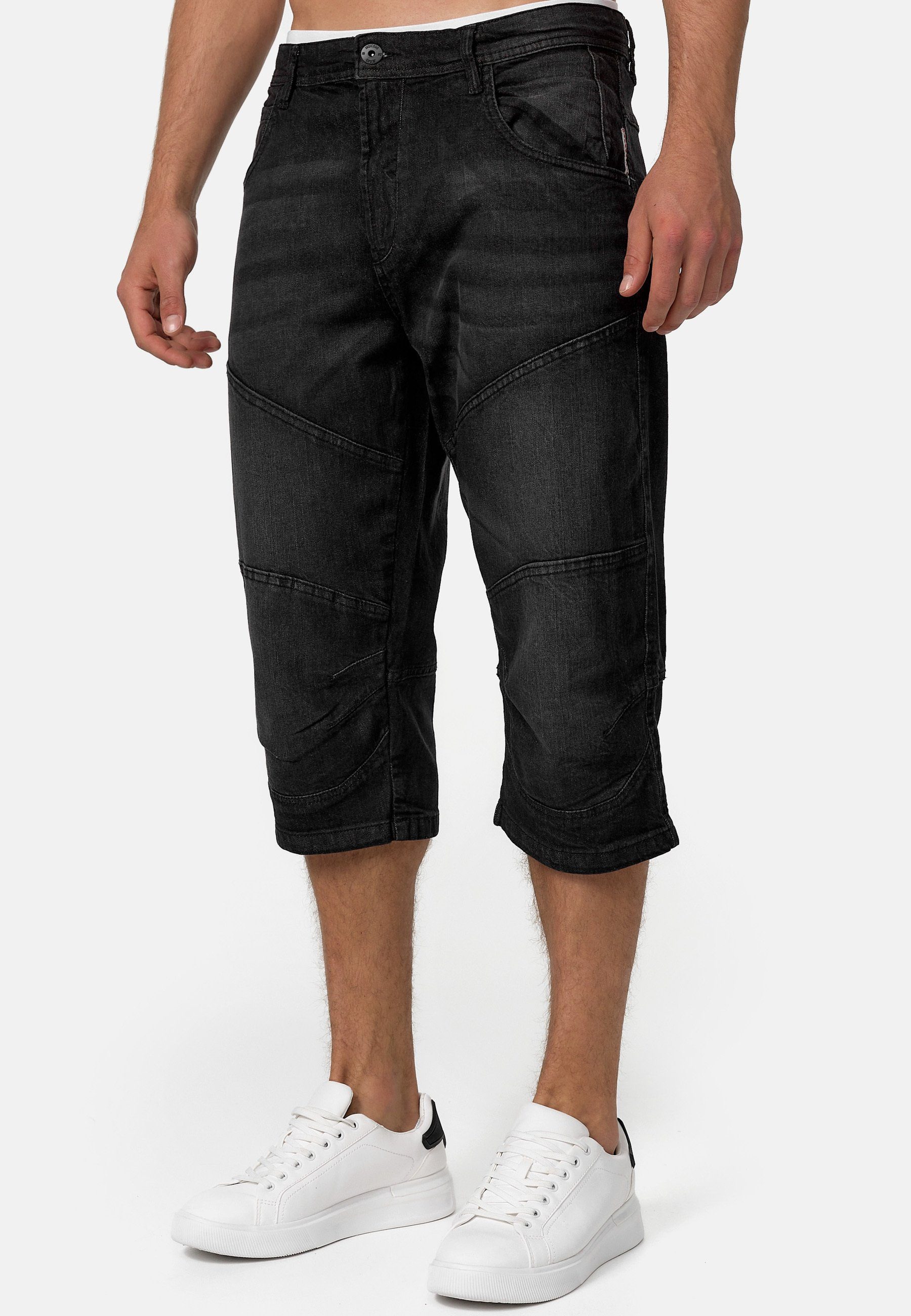 Indicode 3/4-Jeans Herren Fortune Herrenshorts Jeansshorts Shorts 3/4 Jeansshorts mit 5 Taschen