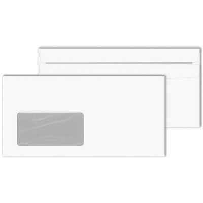 KK Verpackungen Briefumschlag, Umschlag Kuverts DIN lang 110 x 220 mm Selbstklebung mit Fenster Weiß