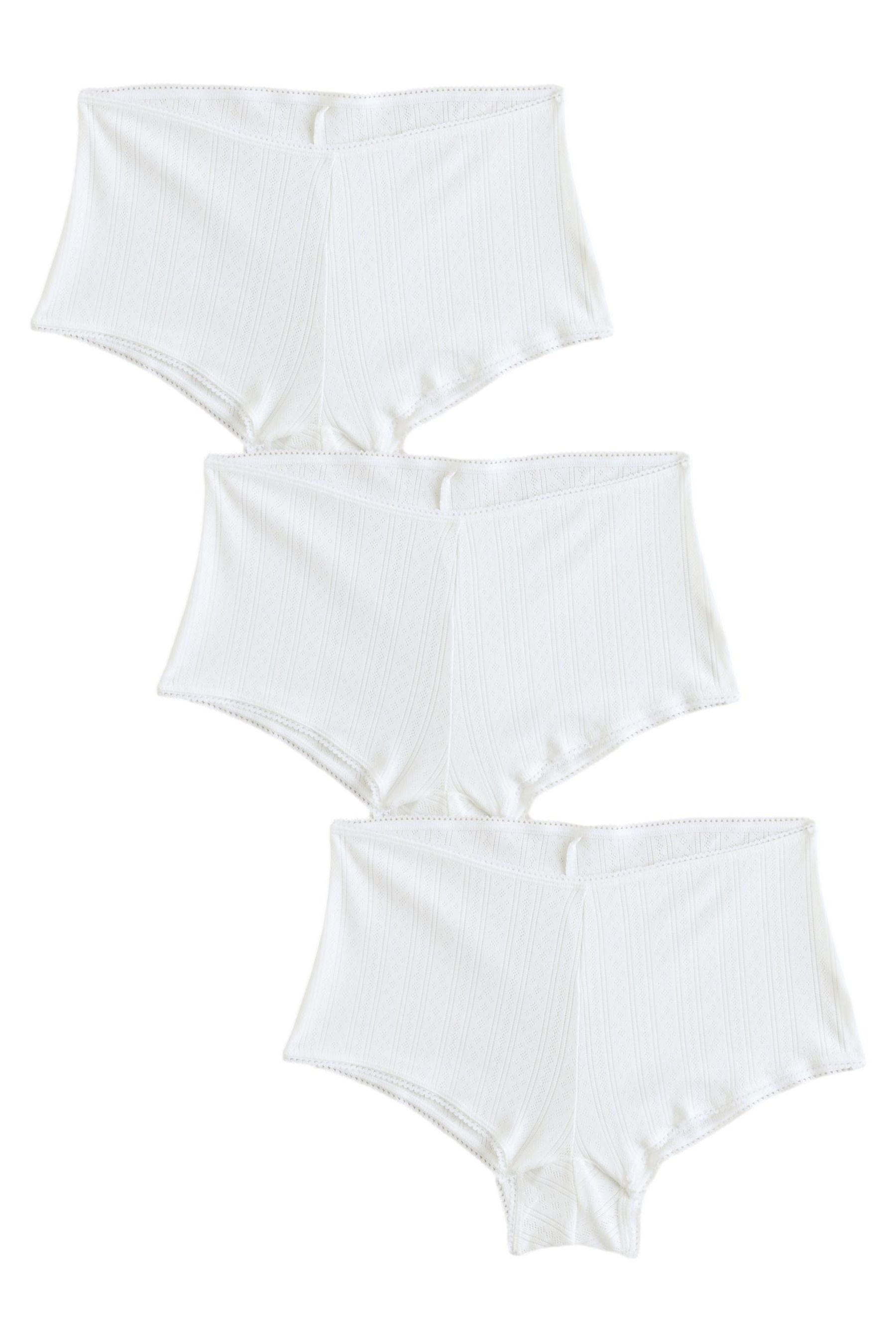 Schlüpfer Slips mit Lochstickerei im 3er-Pack, Boyshorts