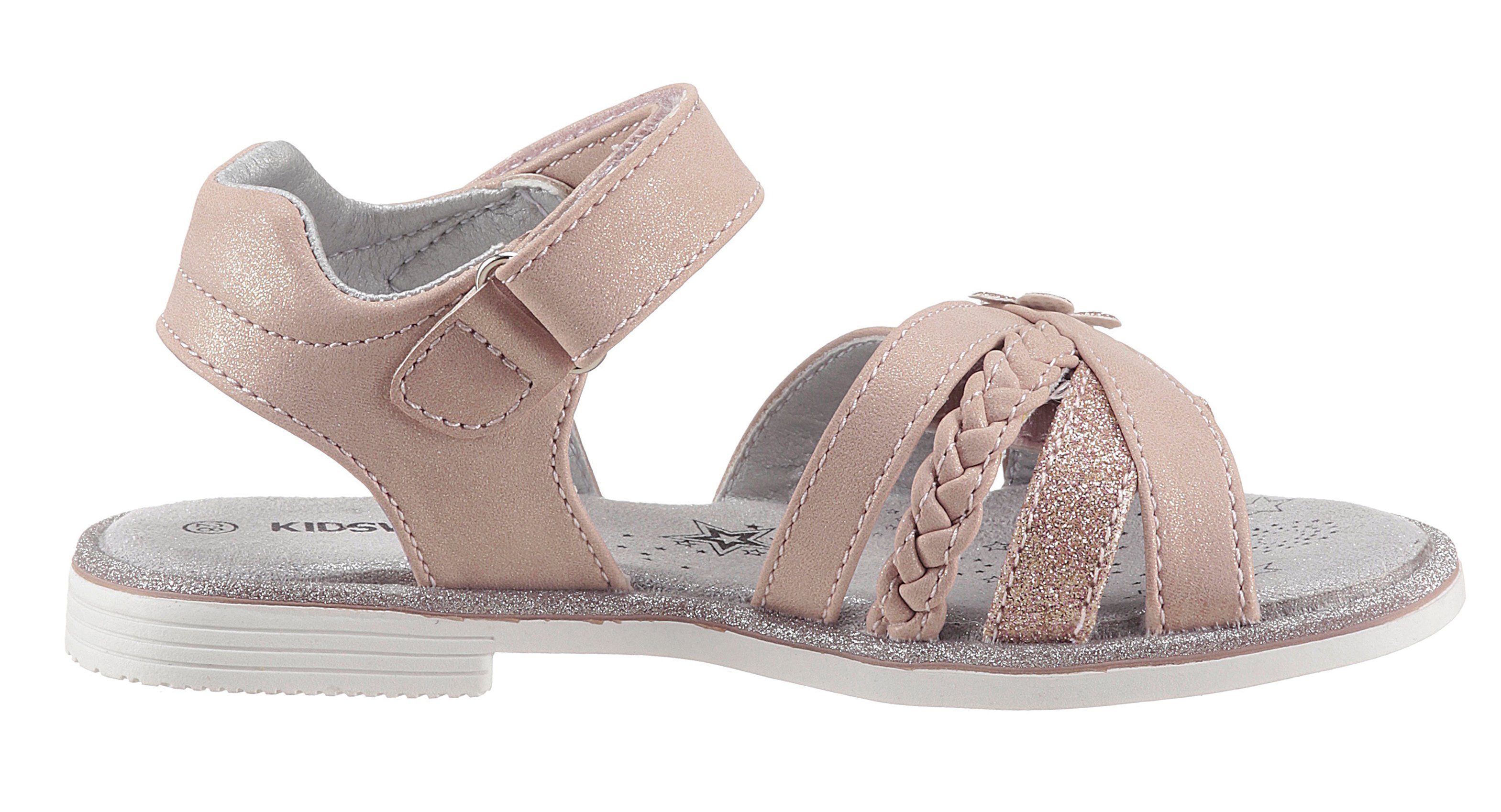 KIDSWORLD Riemchensandale mit Glitzerdetails rosé