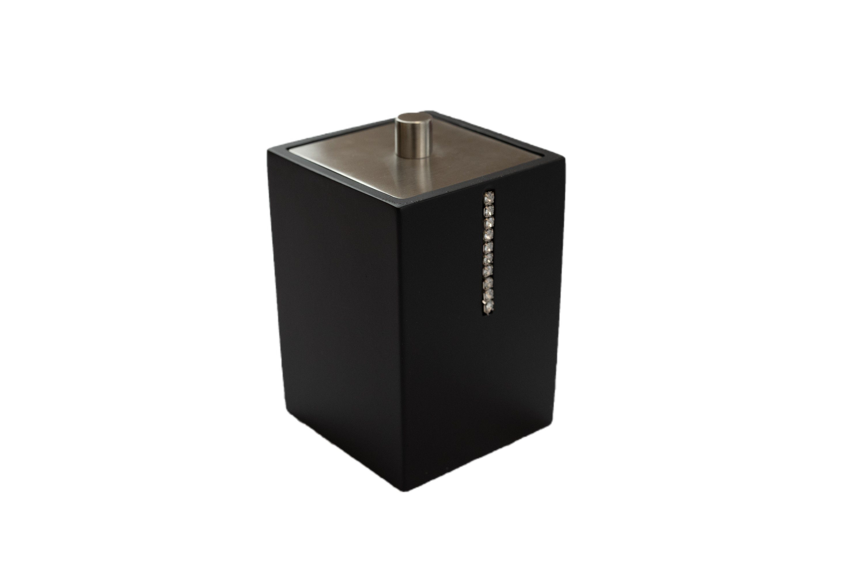 Bagnoxx Badaccessoires-Sets, 1 tlg., Wattepadhalter Диспенсер для ватных дисков - Polyresin, 7 x 7 x 10cm, Schwarz