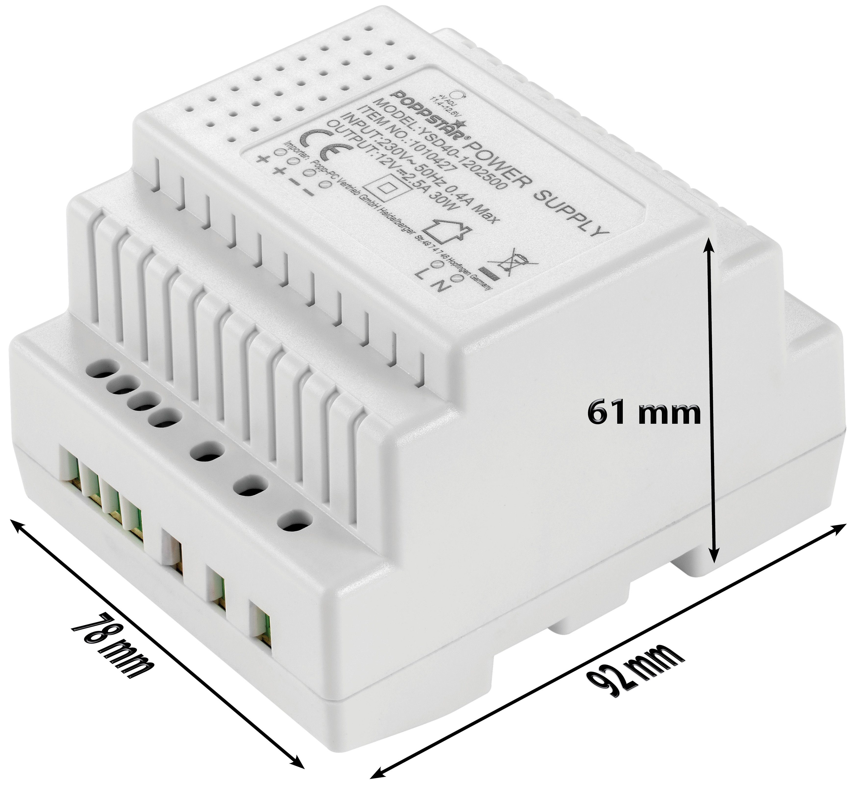 ReleyWell Hutschienen Netzteil 12V 75W 6.3A - Trafo 230V Auf 12V Für LED & Klingelanlagen