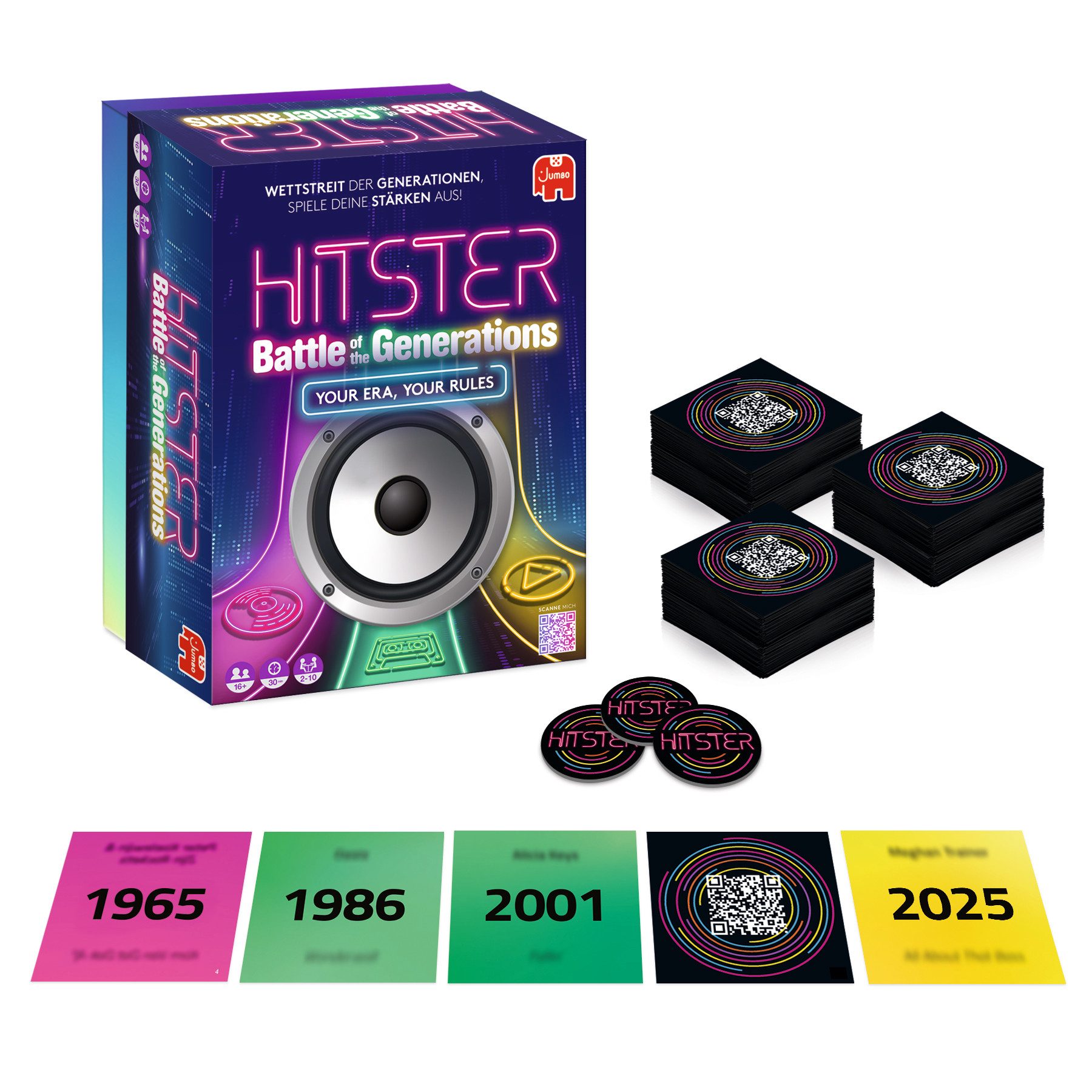 Jumbo Spiele Spiel Hitster - Battle of the Generations - Deutsche Version, Partyspiel