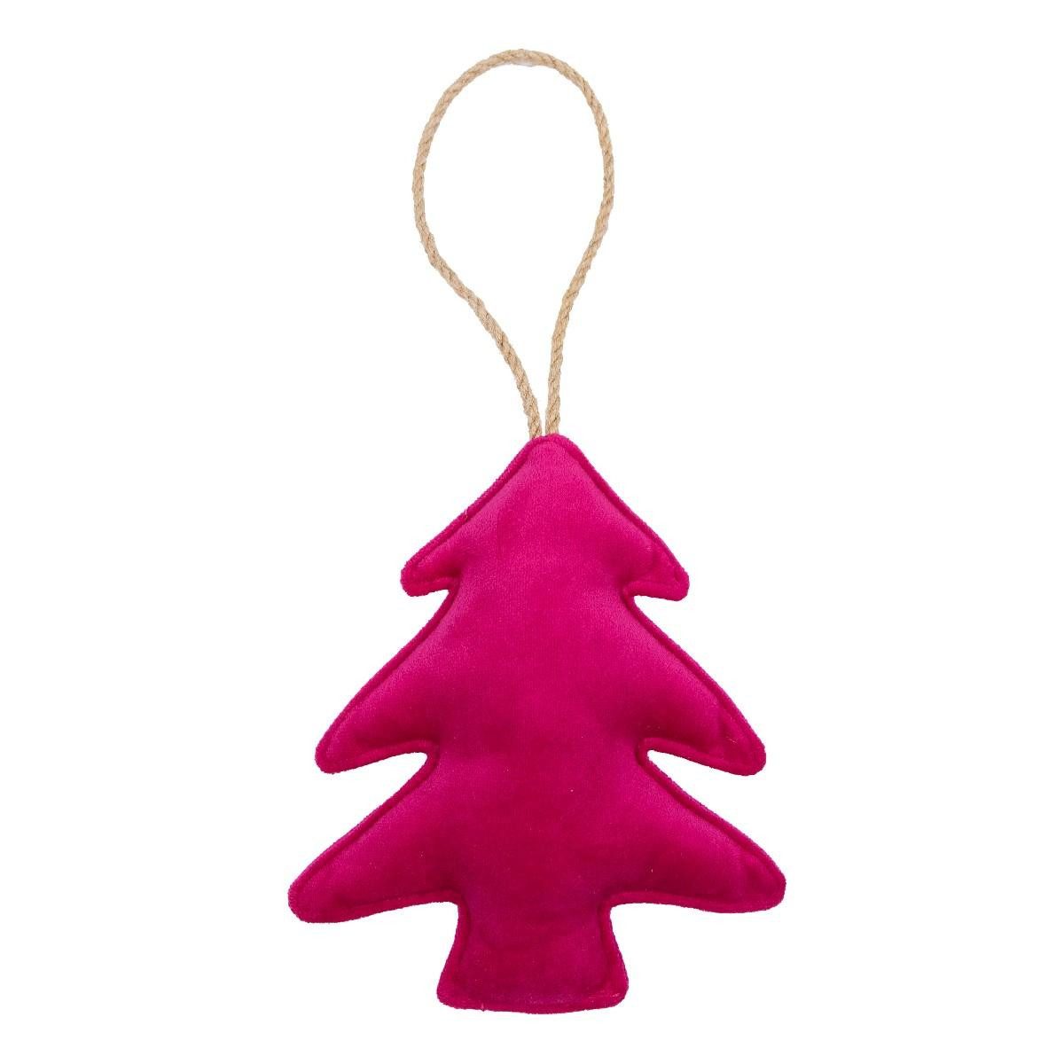 artplants Künstlicher Weihnachtsbaum Künstlicher Weihnachtsbaum Dekohänger EYRUN, aus Samt, pink, Ø16cm