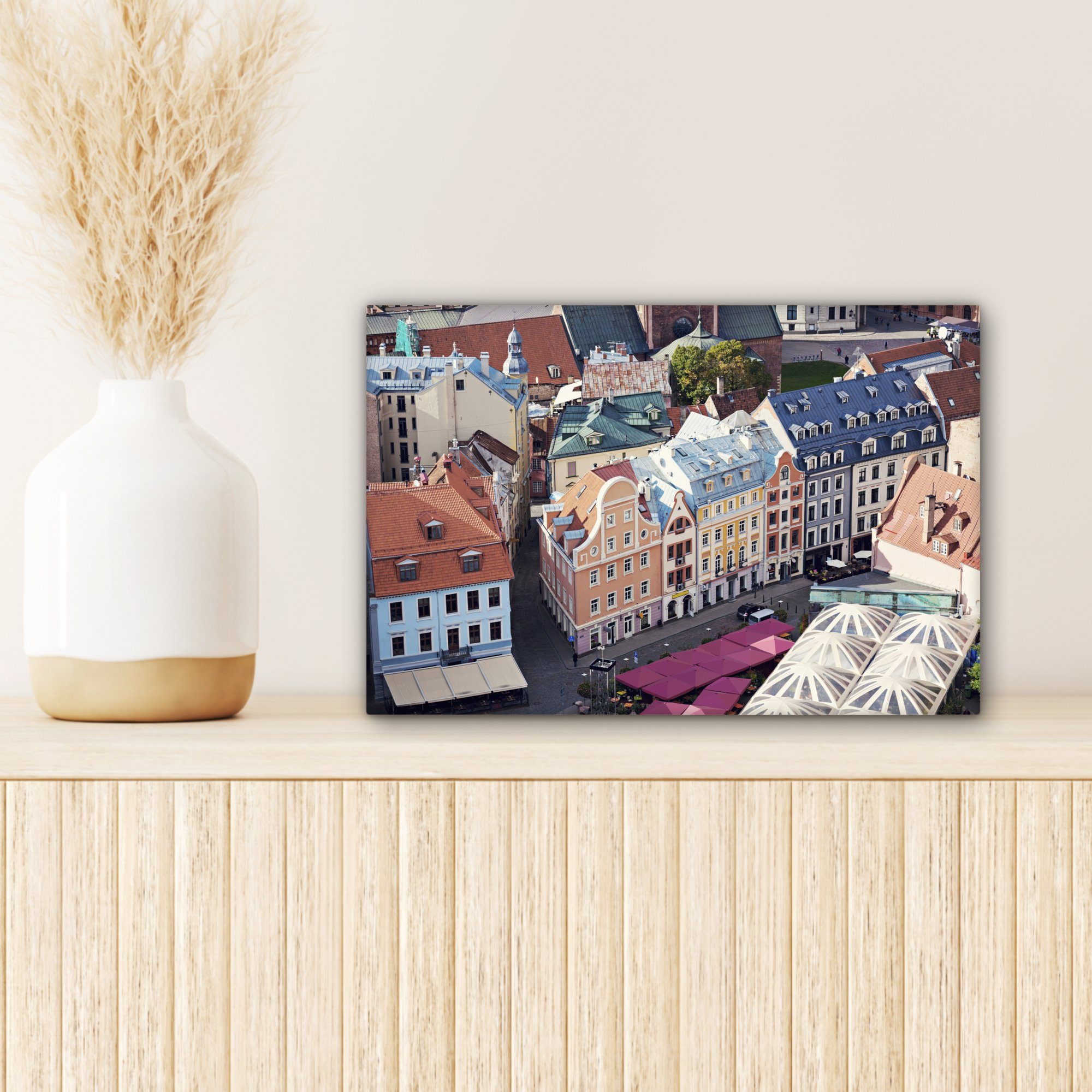 OneMillionCanvasses® Leinwandbild Architektur in cm Lettland 30x20 Riga, von St), Wanddeko, Wandbild (1 Aufhängefertig, der Altstadt Leinwandbilder