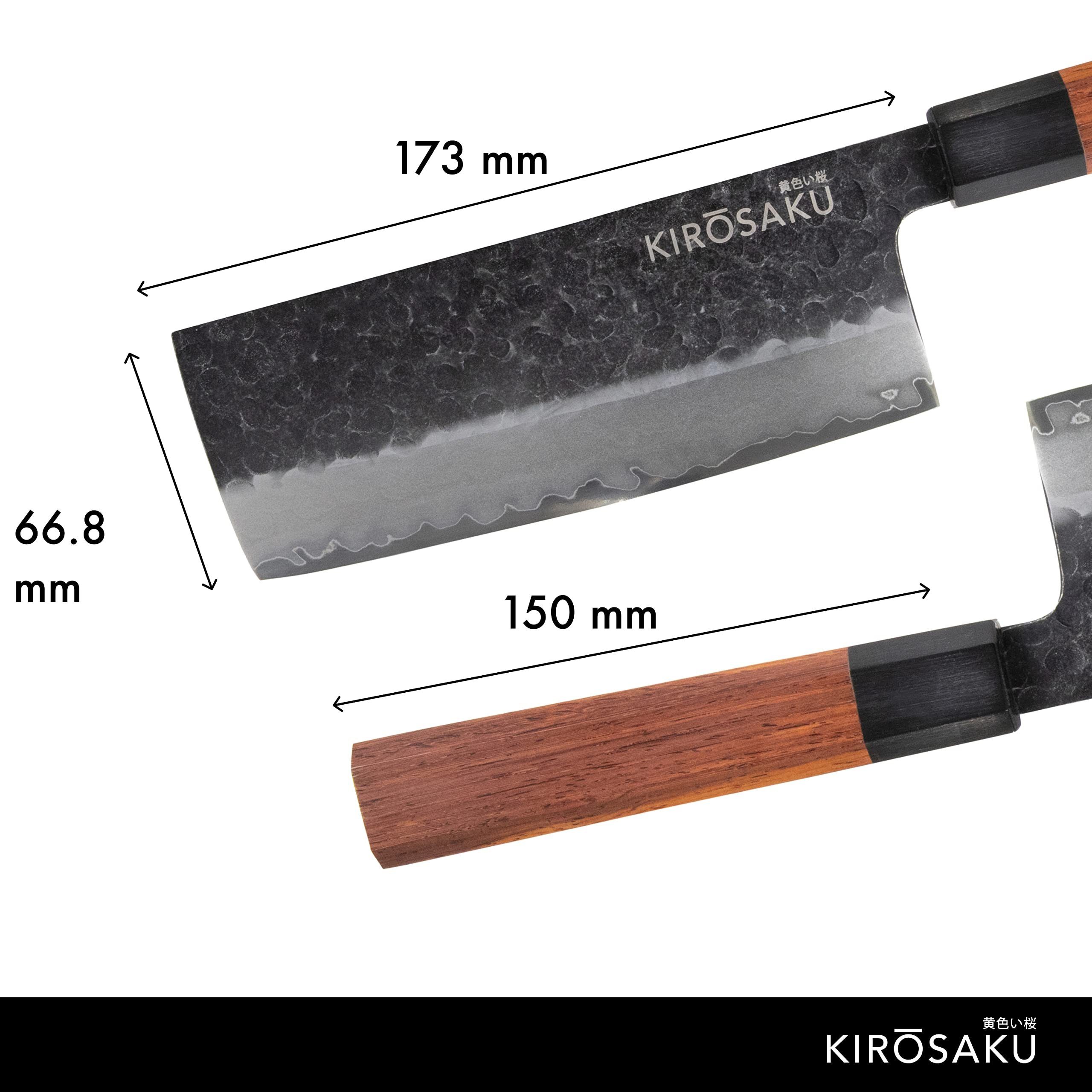 & Japanisches Holzgriff, Messerset Kirosaku Cm 17 - 32cm Hellbraun Asiamesser Stahl Ii. 3-lagiger