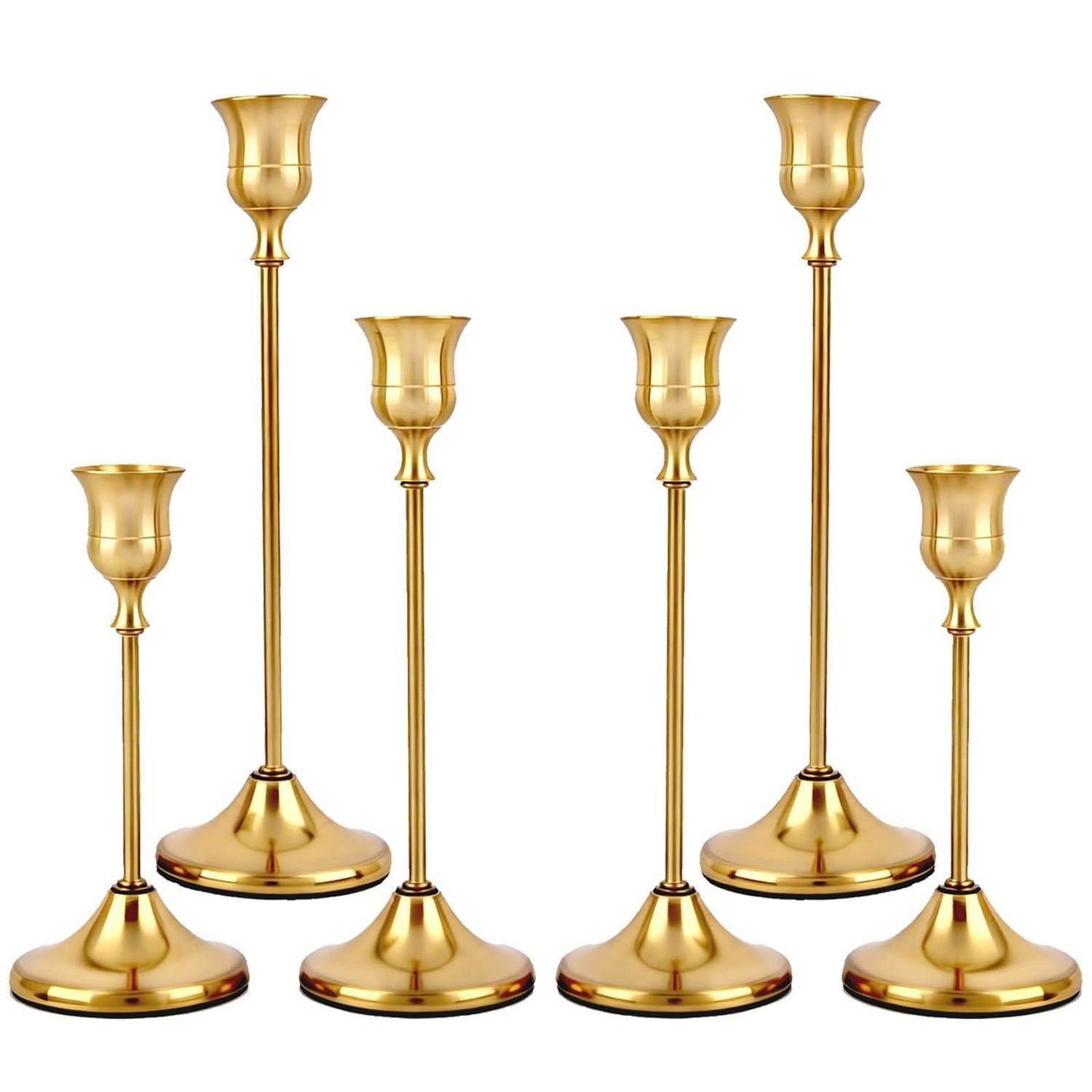 LuxusKollektion Kerzenständer 6x Kerzenständer Gold Vintage (1 St)