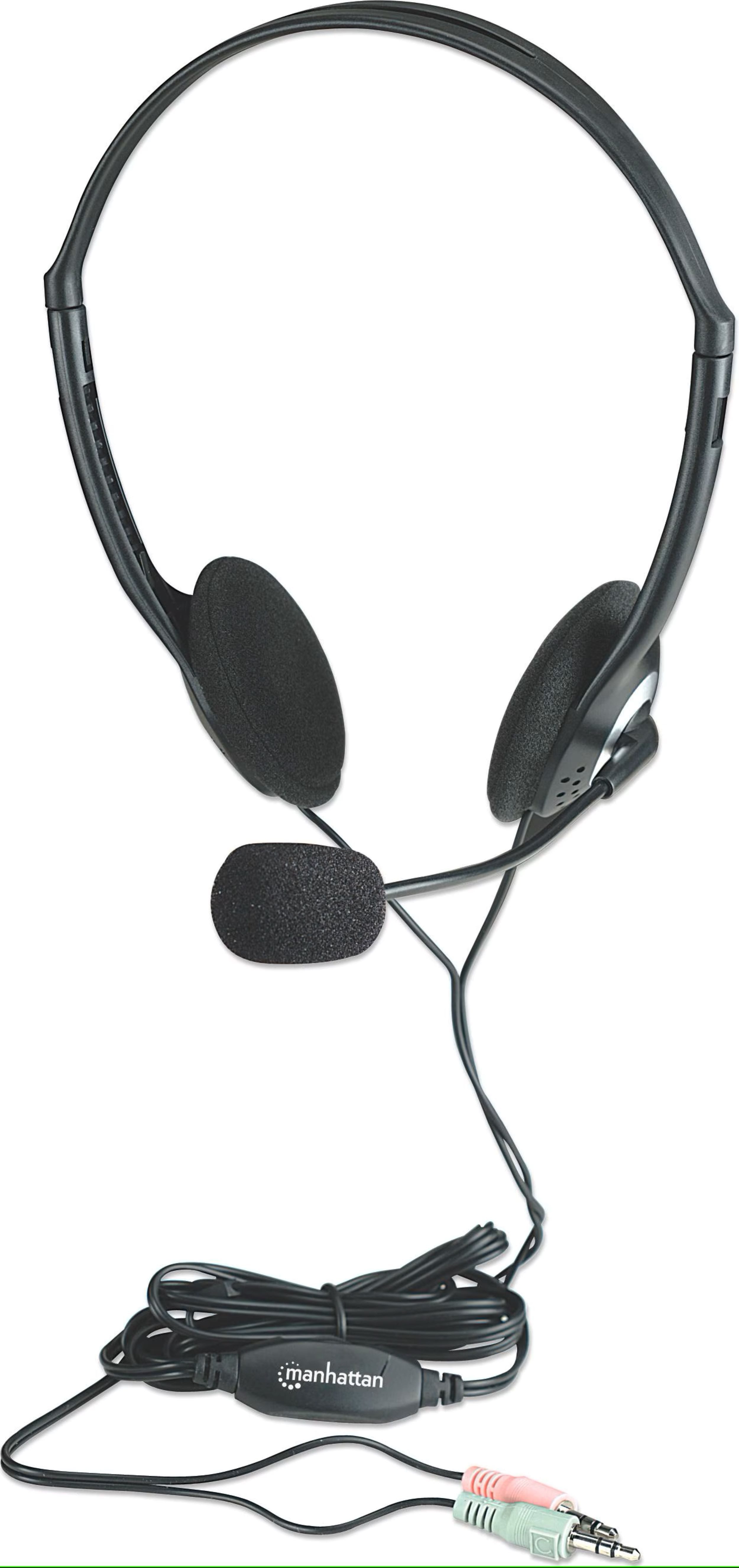MANHATTAN Stereo Headset Mikrofon und Lautsprechenregler Headset (ToP Preisleistung)