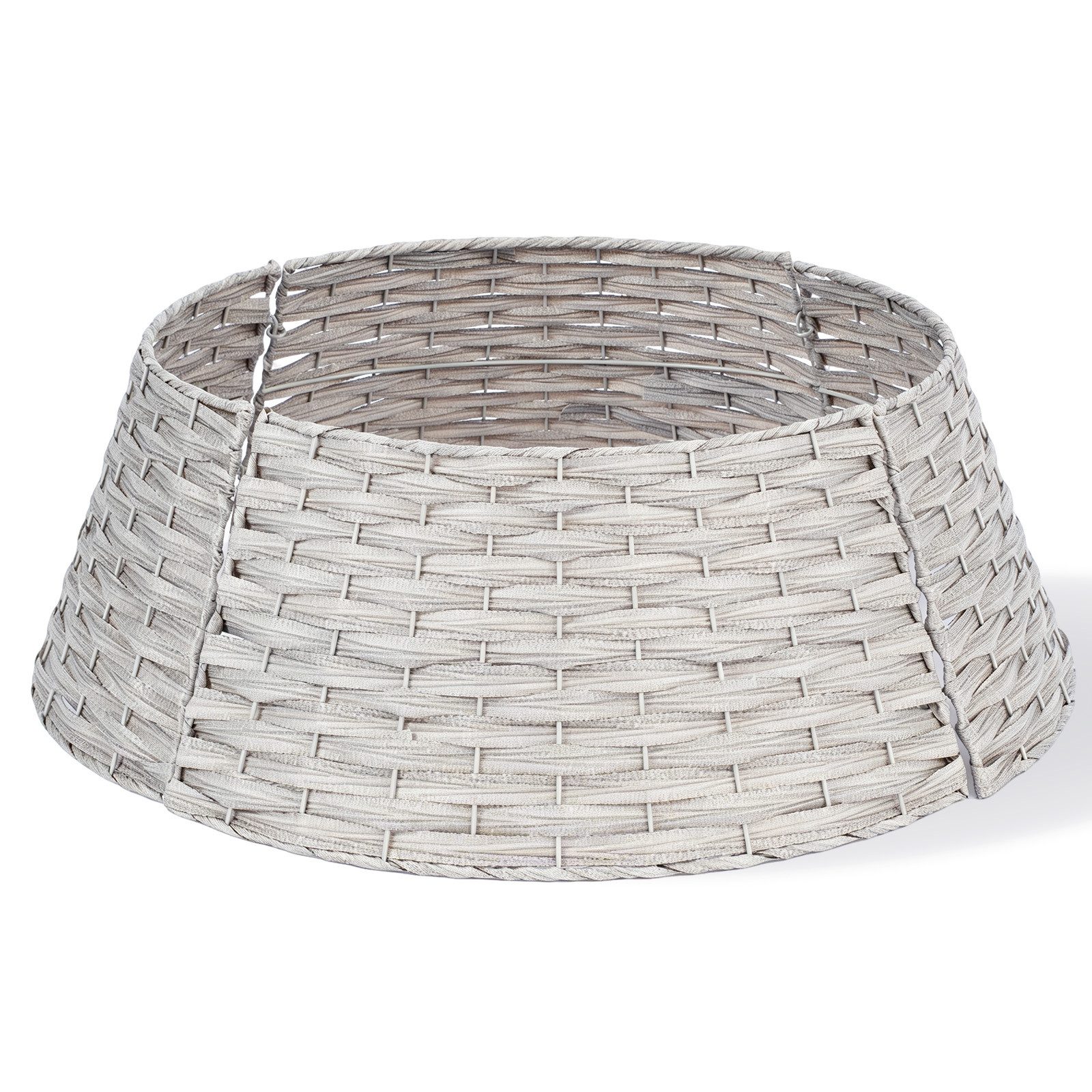 Salcar Weihnachtsbaumdecke Weihnachtsbaumkragen Rattan Korb Weihnachtsbaumrock aus Poly-Rattan, Durchmesser oben: 40 cm, Durchmesser unten: 60 cm. Höhe: 17 cm