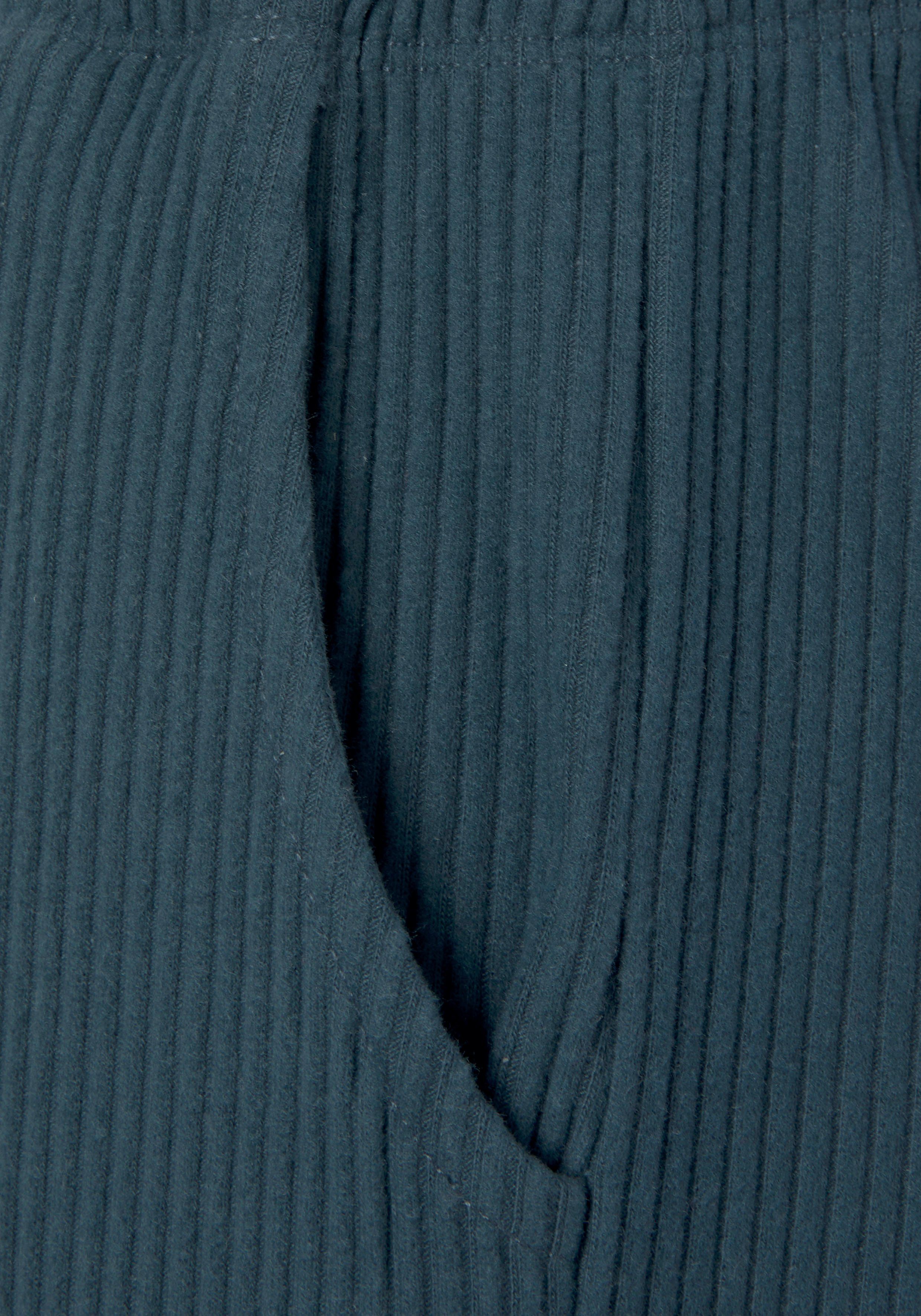 Loungeanzug -Sweathose Taschen, mit (1-tlg) petrol Sweatpants seitlichen s.Oliver