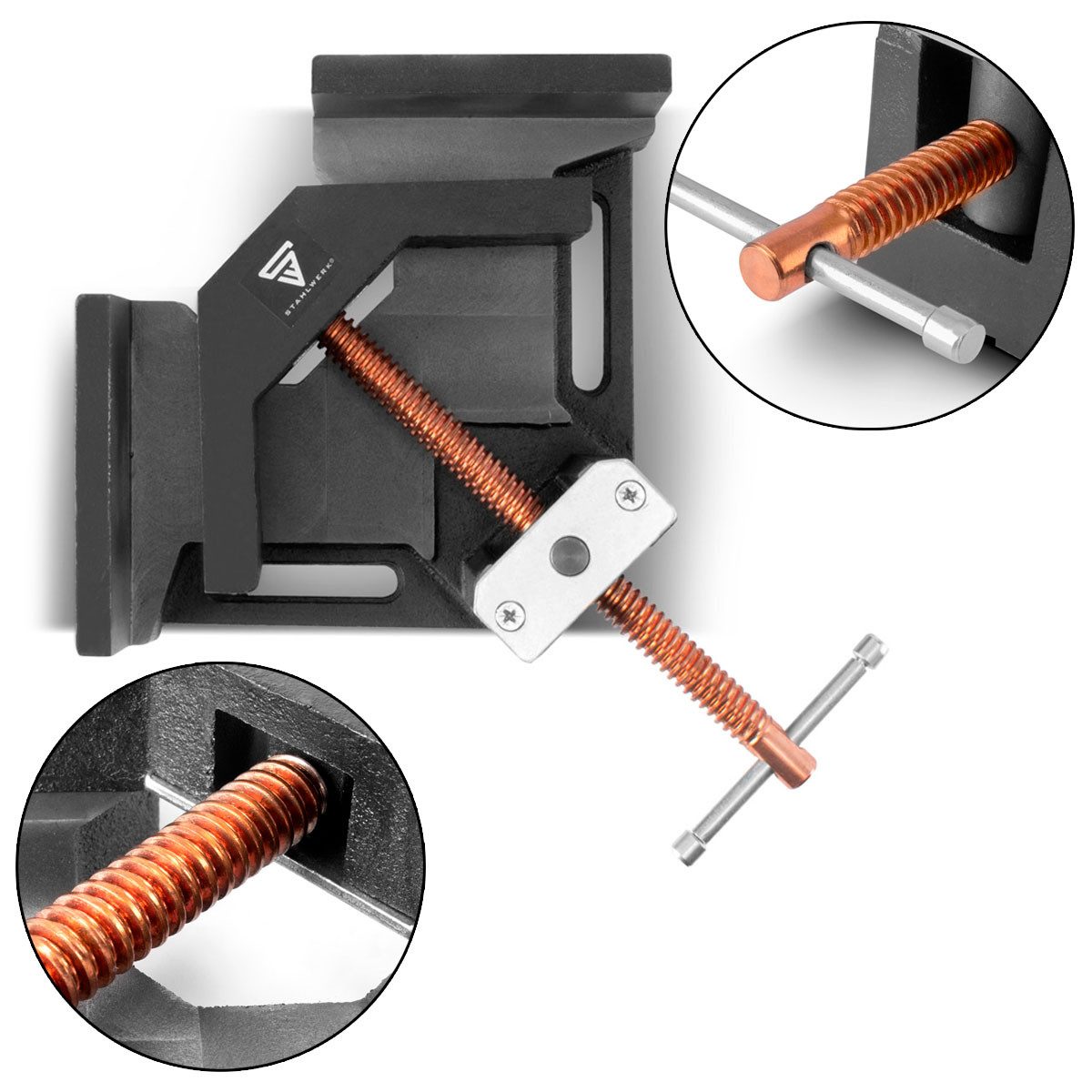 STAHLWERK Magnet-Schweißwinkel WK-100 ST Schweißwinkelklemme, 220x220 mm