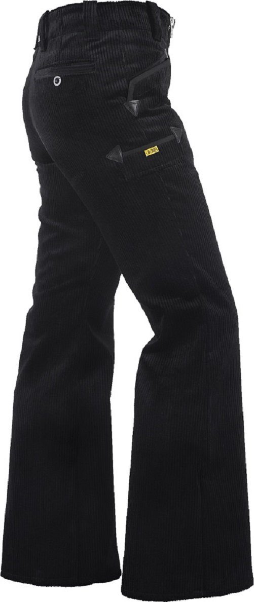 JOB Arbeitshose Damen Zunfthose INGA Trenkercord mit ausgestelltem Bein Schwarz